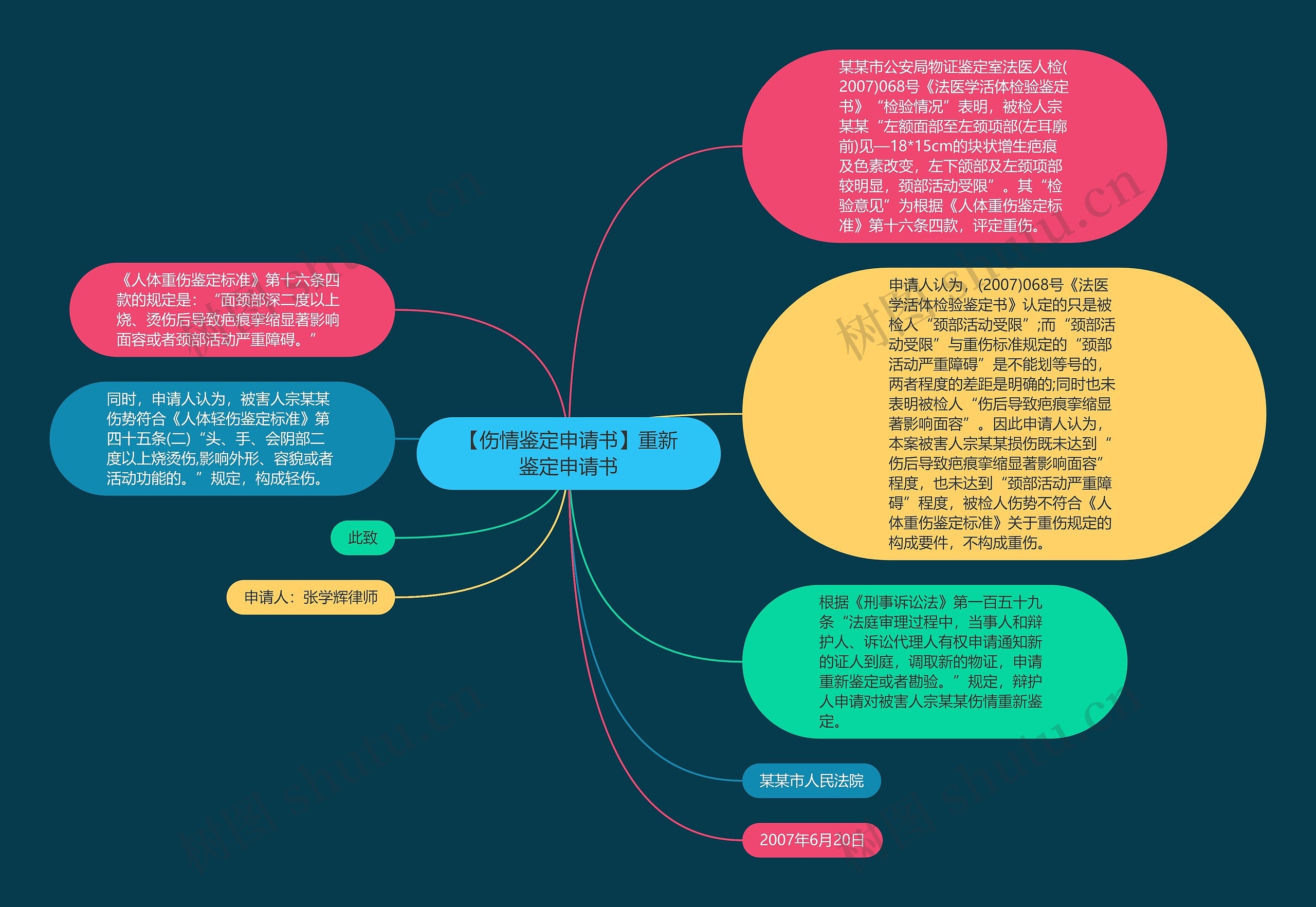 【伤情鉴定申请书】重新鉴定申请书思维导图