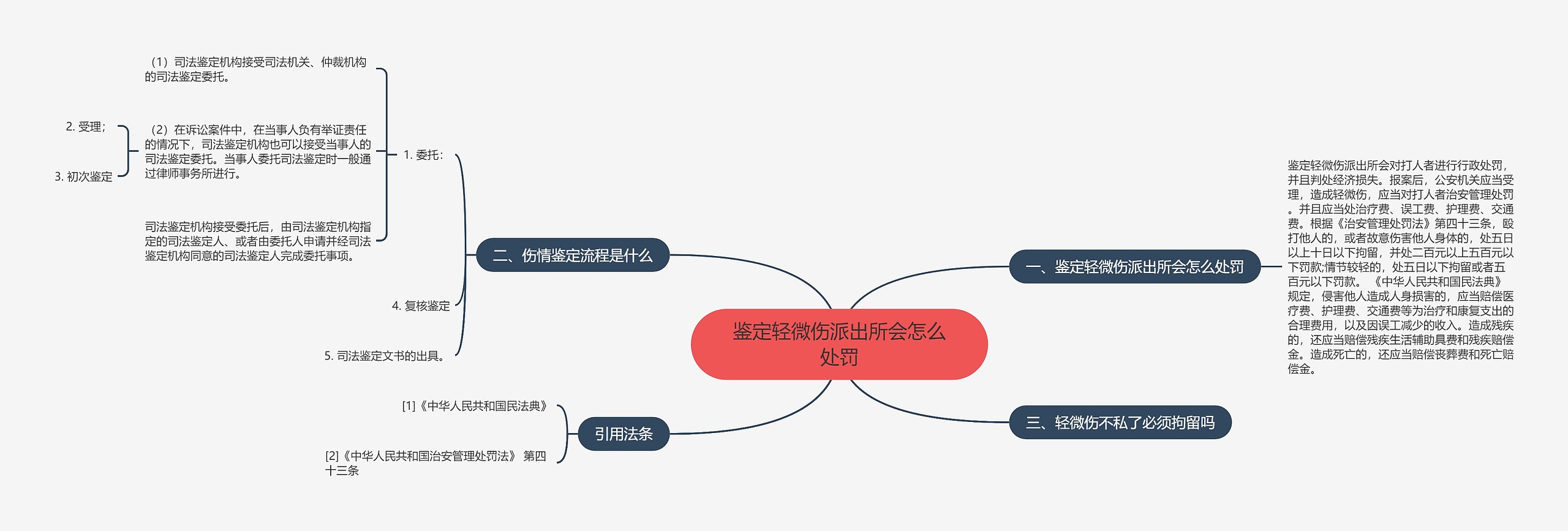 鉴定轻微伤派出所会怎么处罚思维导图