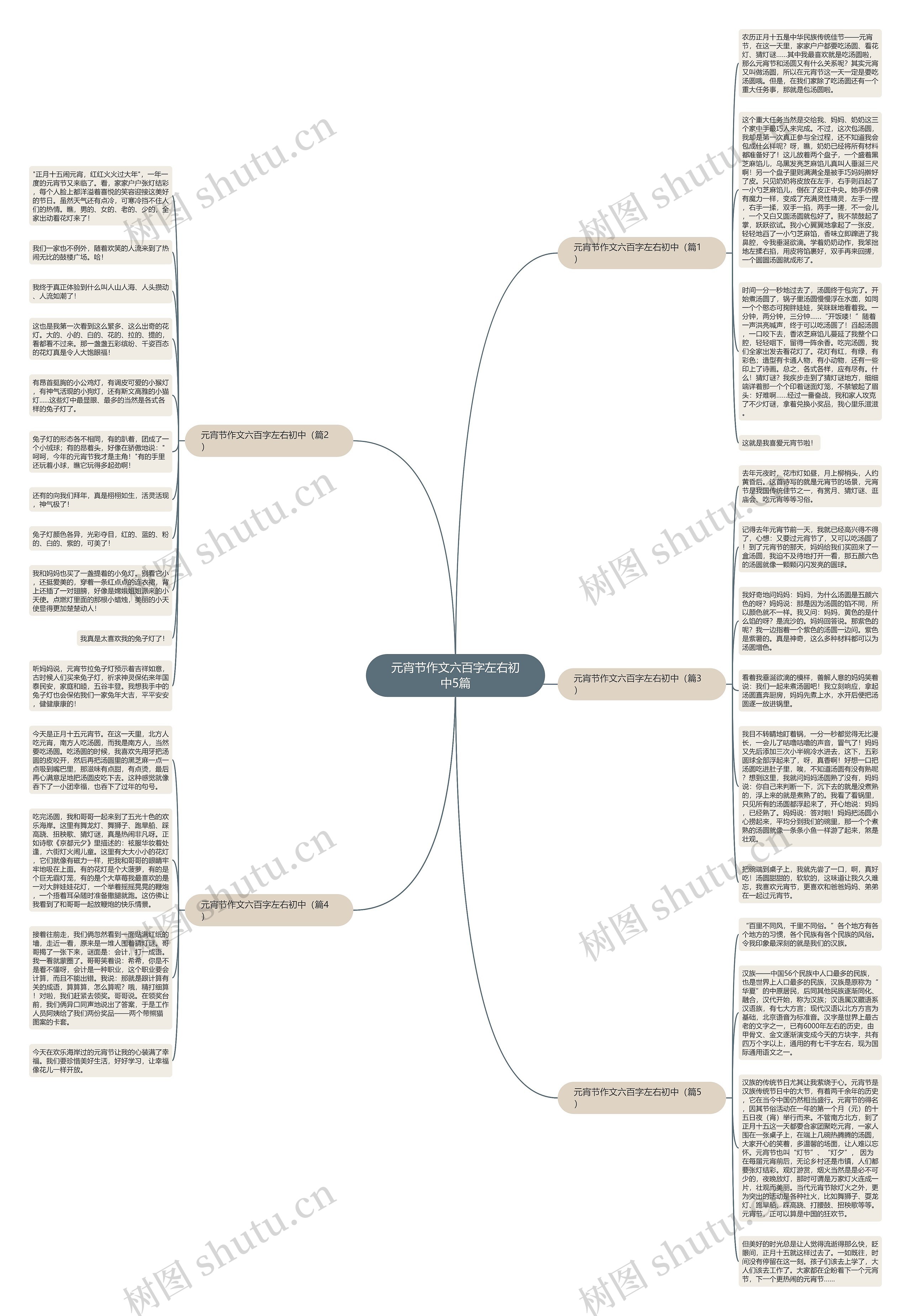 元宵节作文六百字左右初中5篇思维导图