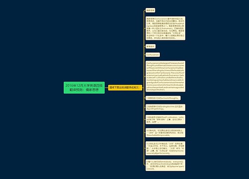 2016年12月大学英语四级翻译预测：儒家思想