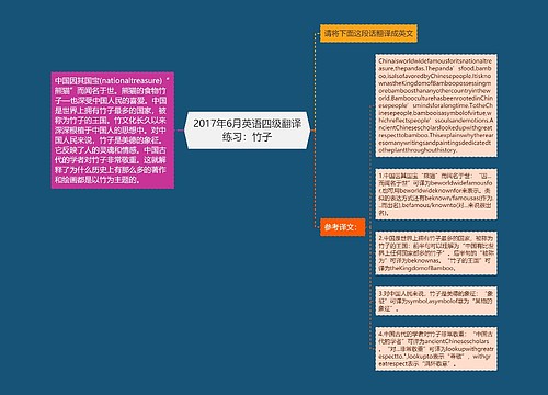 2017年6月英语四级翻译练习：竹子