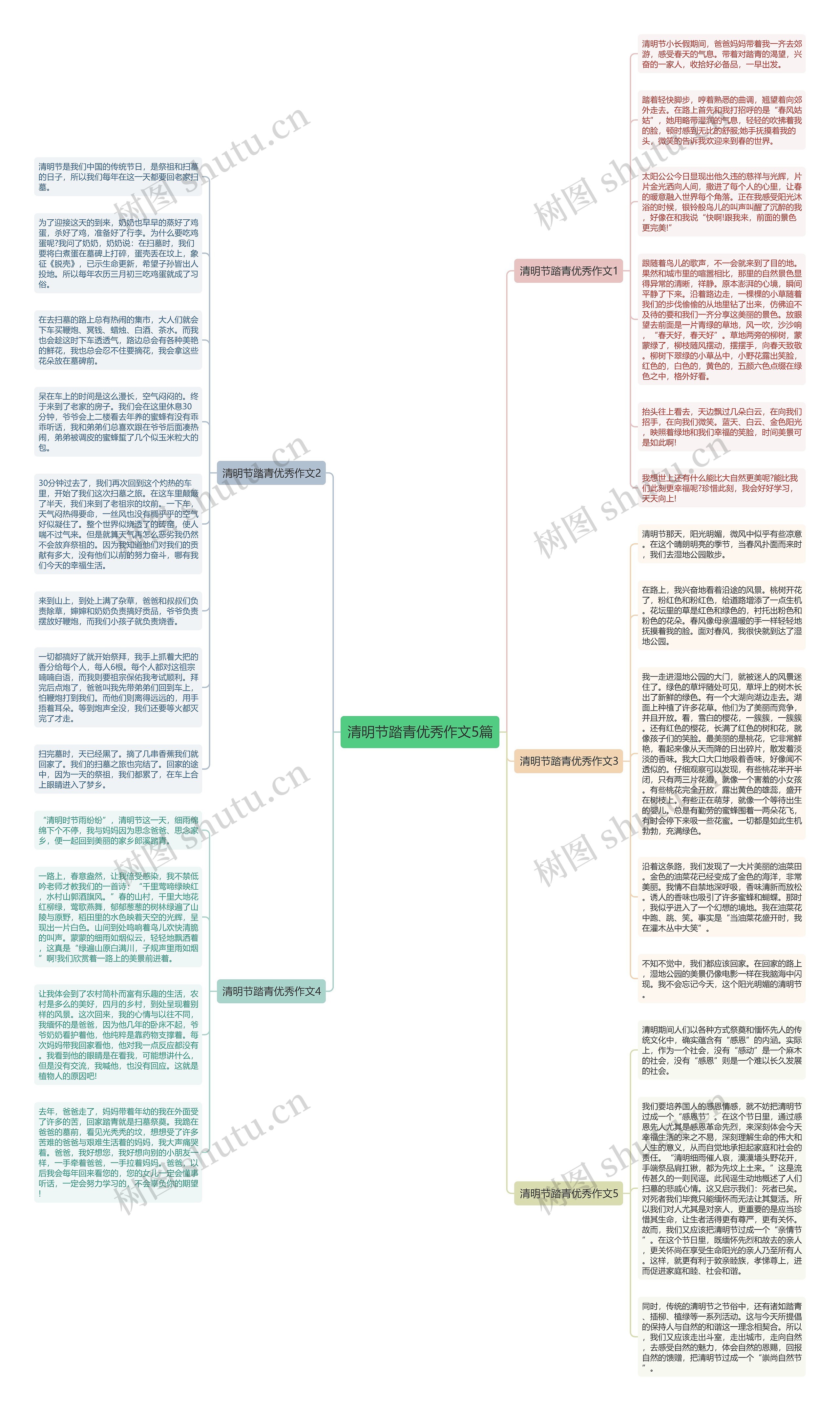 清明节踏青优秀作文5篇思维导图