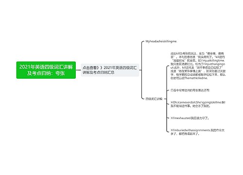 2021年英语四级词汇讲解及考点归纳：夸张