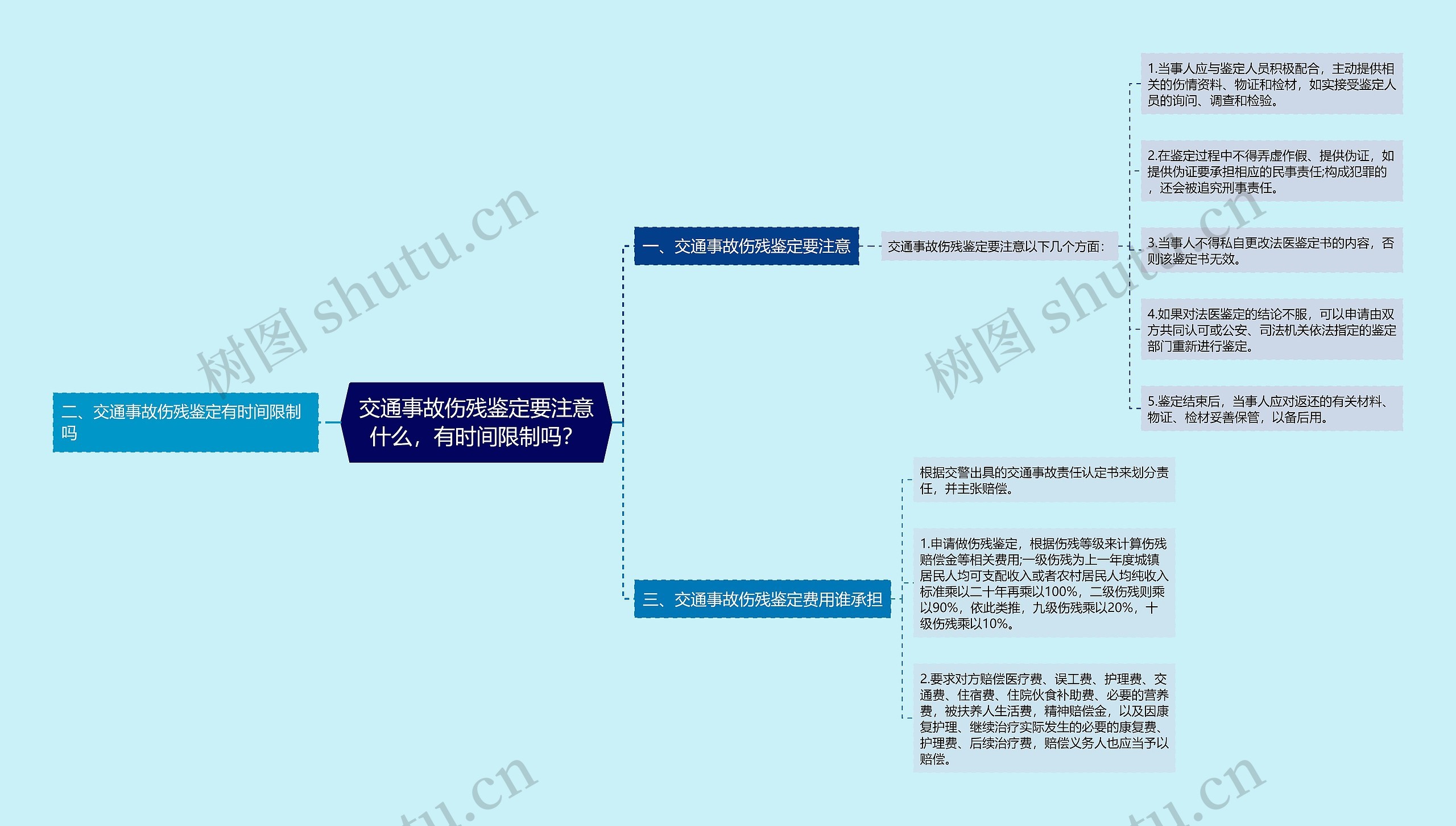 交通事故伤残鉴定要注意什么，有时间限制吗？思维导图