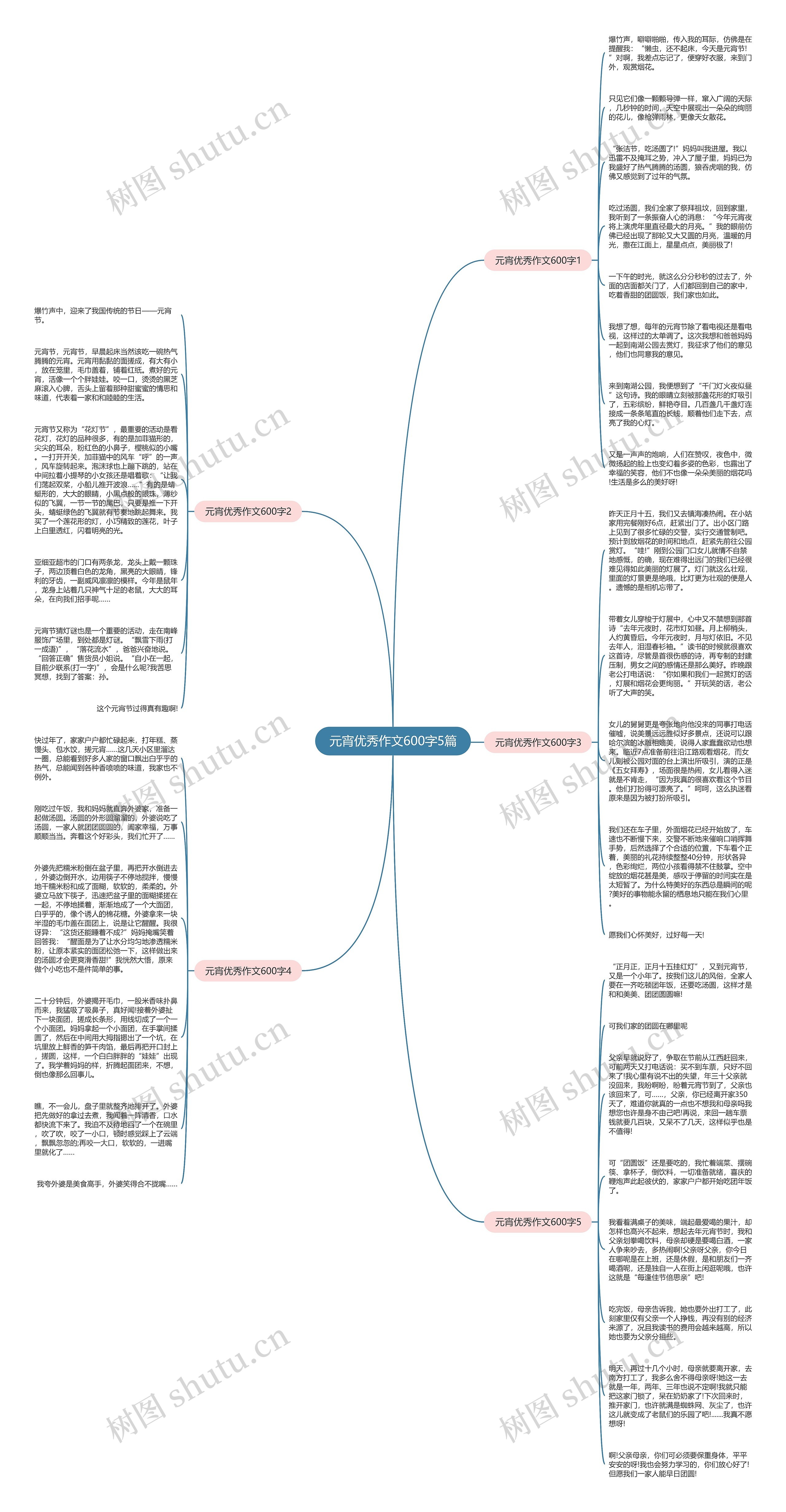 元宵优秀作文600字5篇思维导图