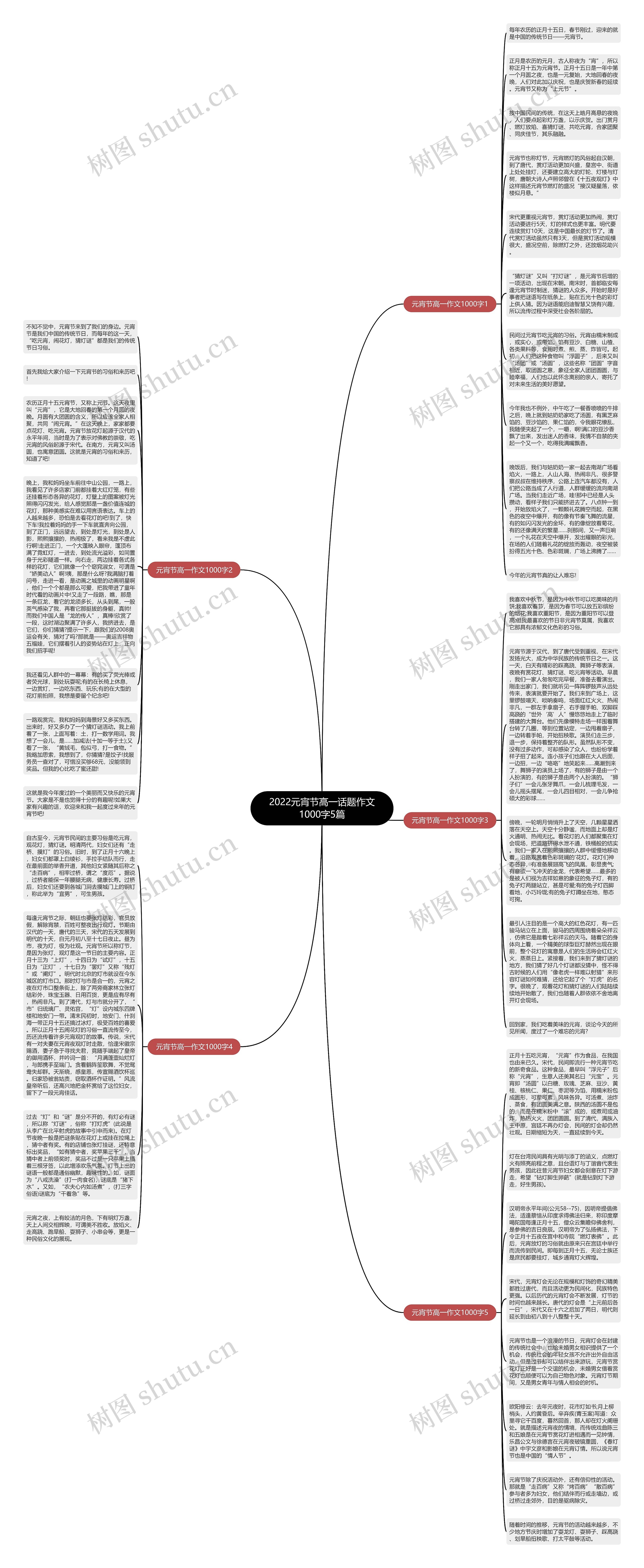 2022元宵节高一话题作文1000字5篇思维导图