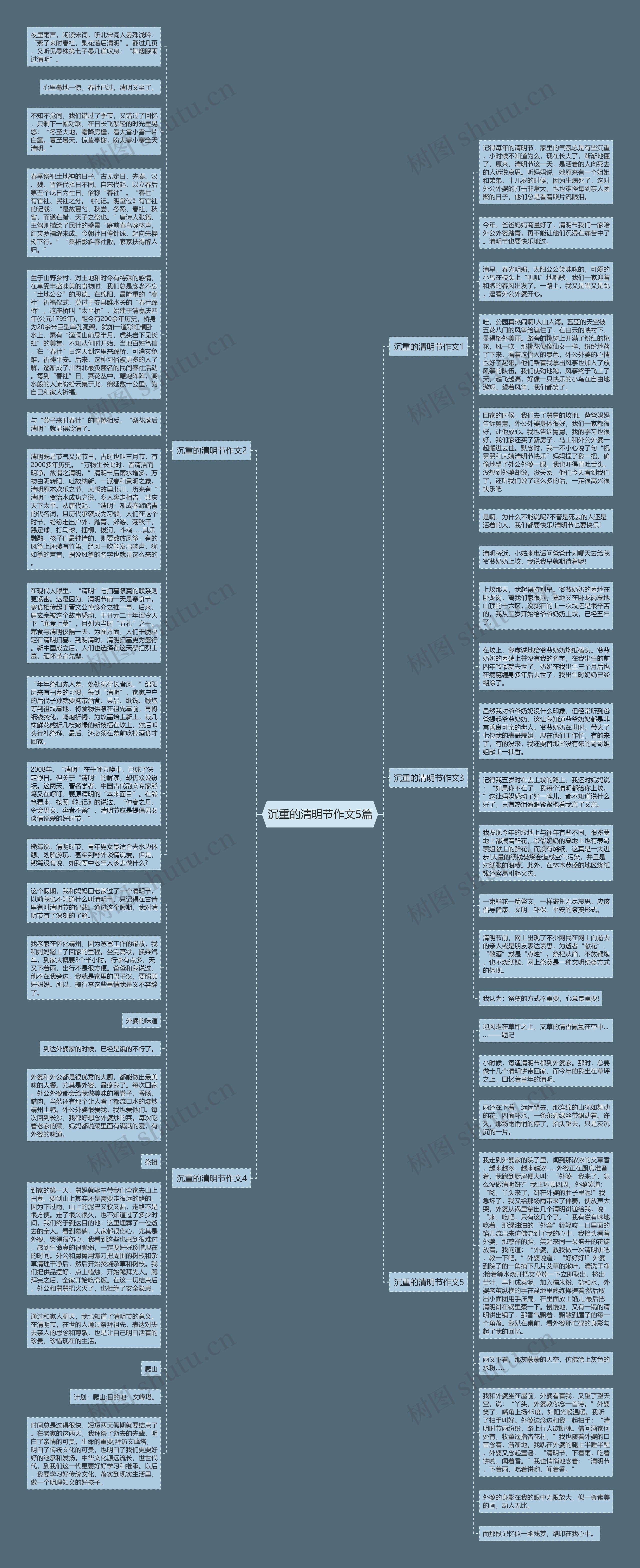 沉重的清明节作文5篇思维导图