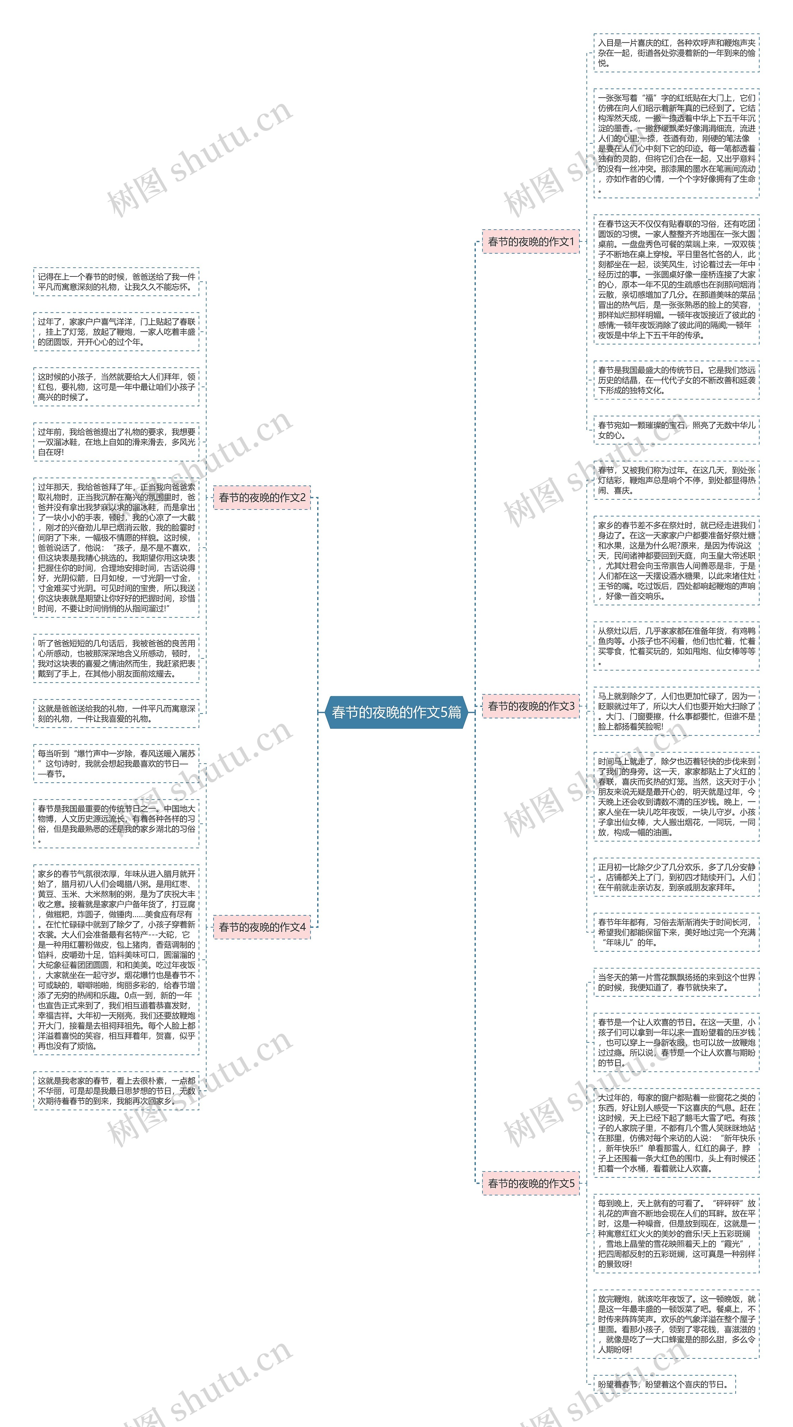 春节的夜晚的作文5篇思维导图