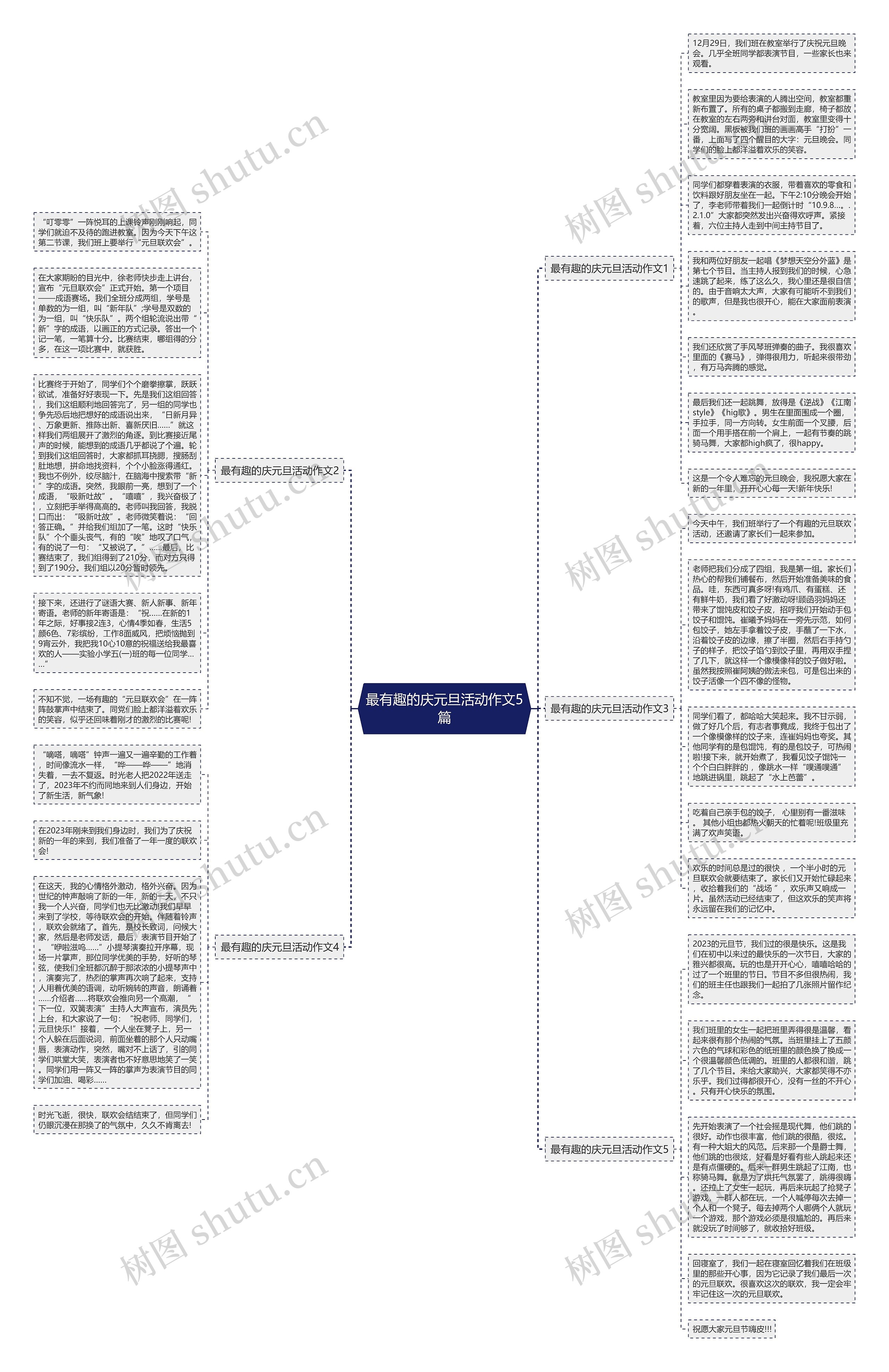 最有趣的庆元旦活动作文5篇思维导图