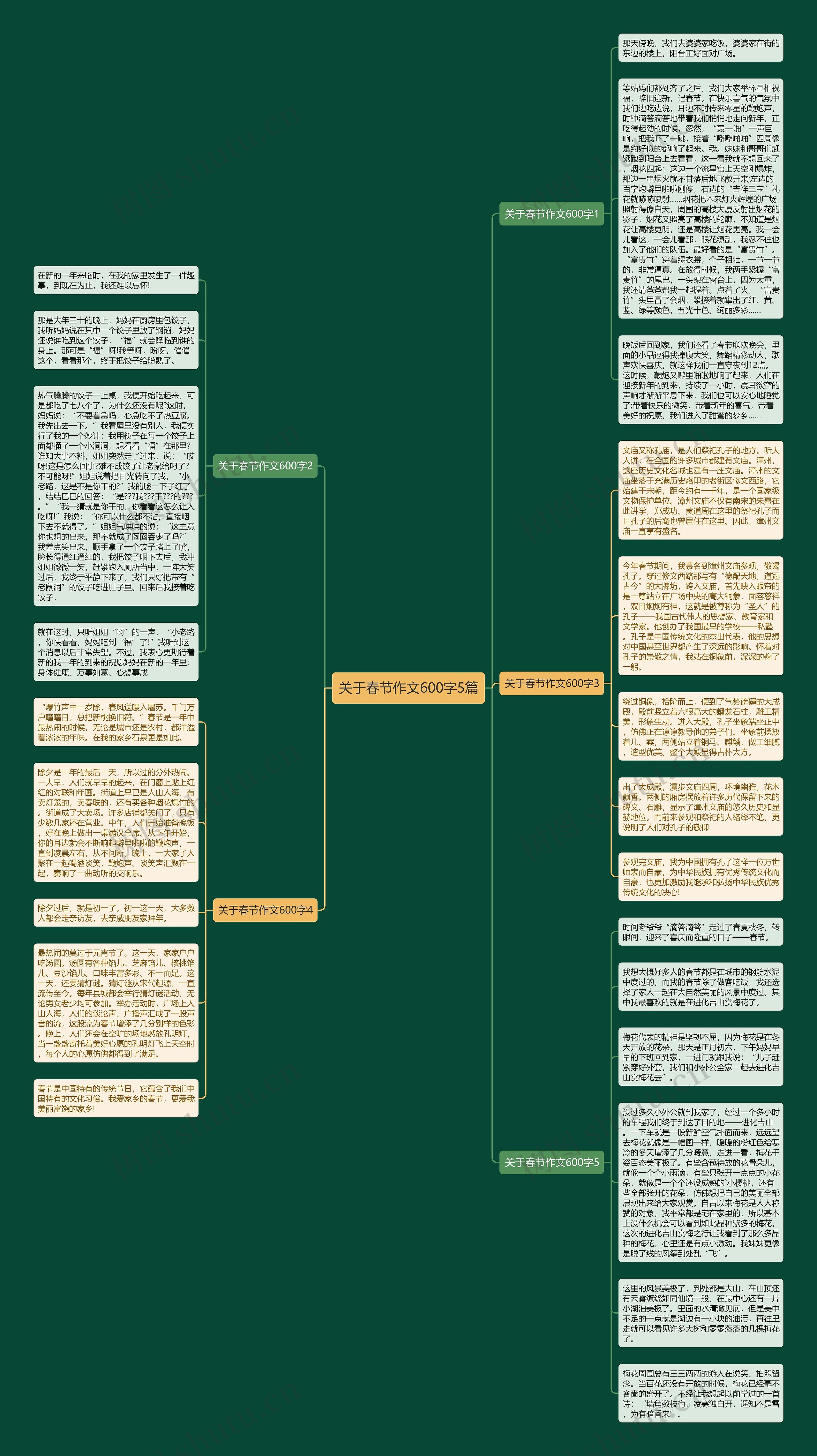 关于春节作文600字5篇思维导图