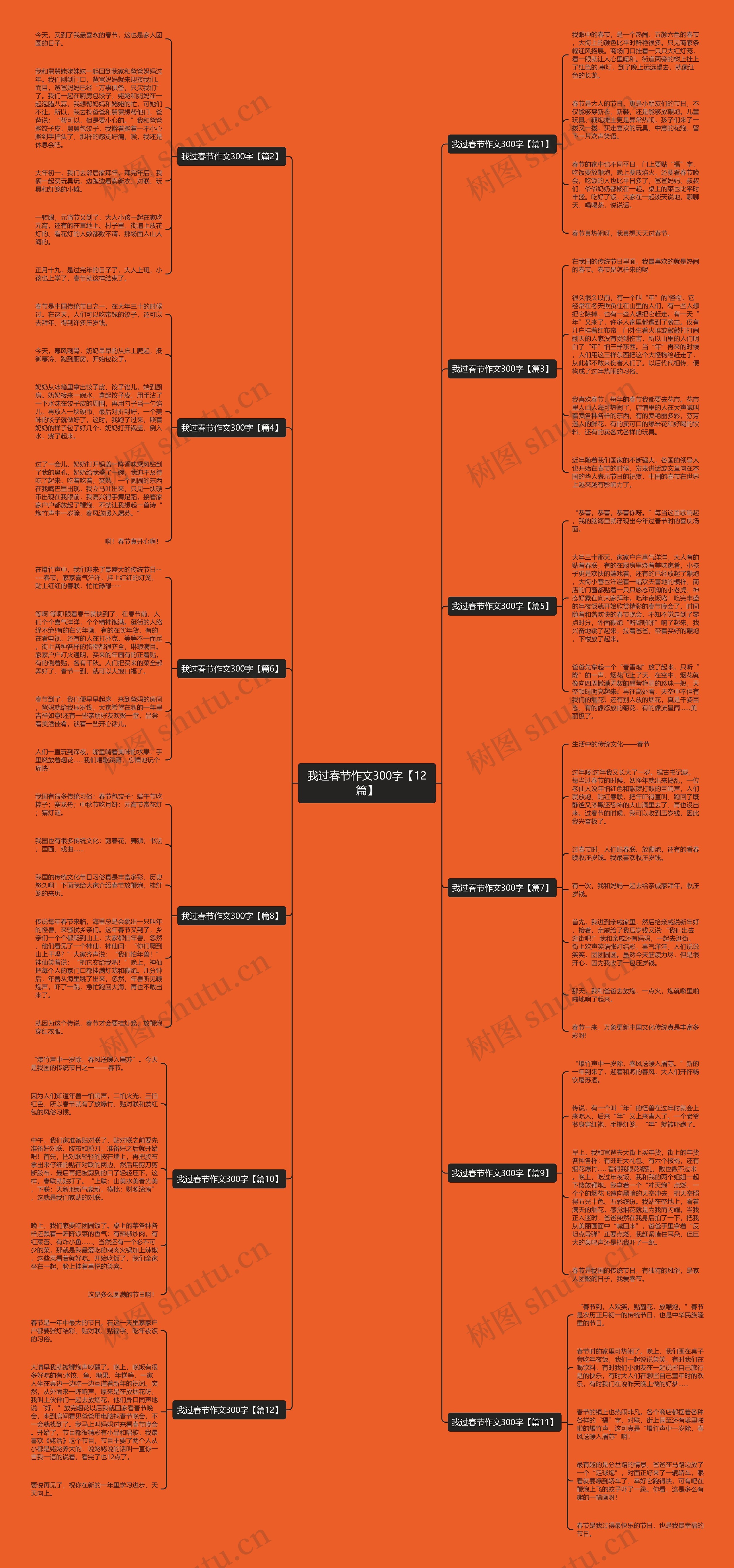 我过春节作文300字【12篇】思维导图