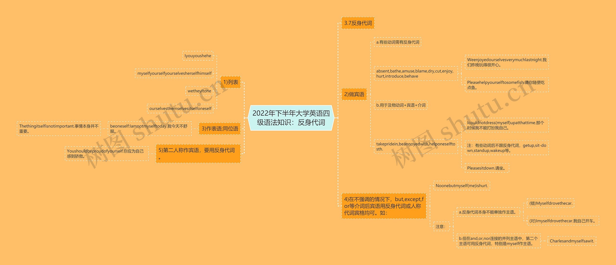 2022年下半年大学英语四级语法知识：反身代词