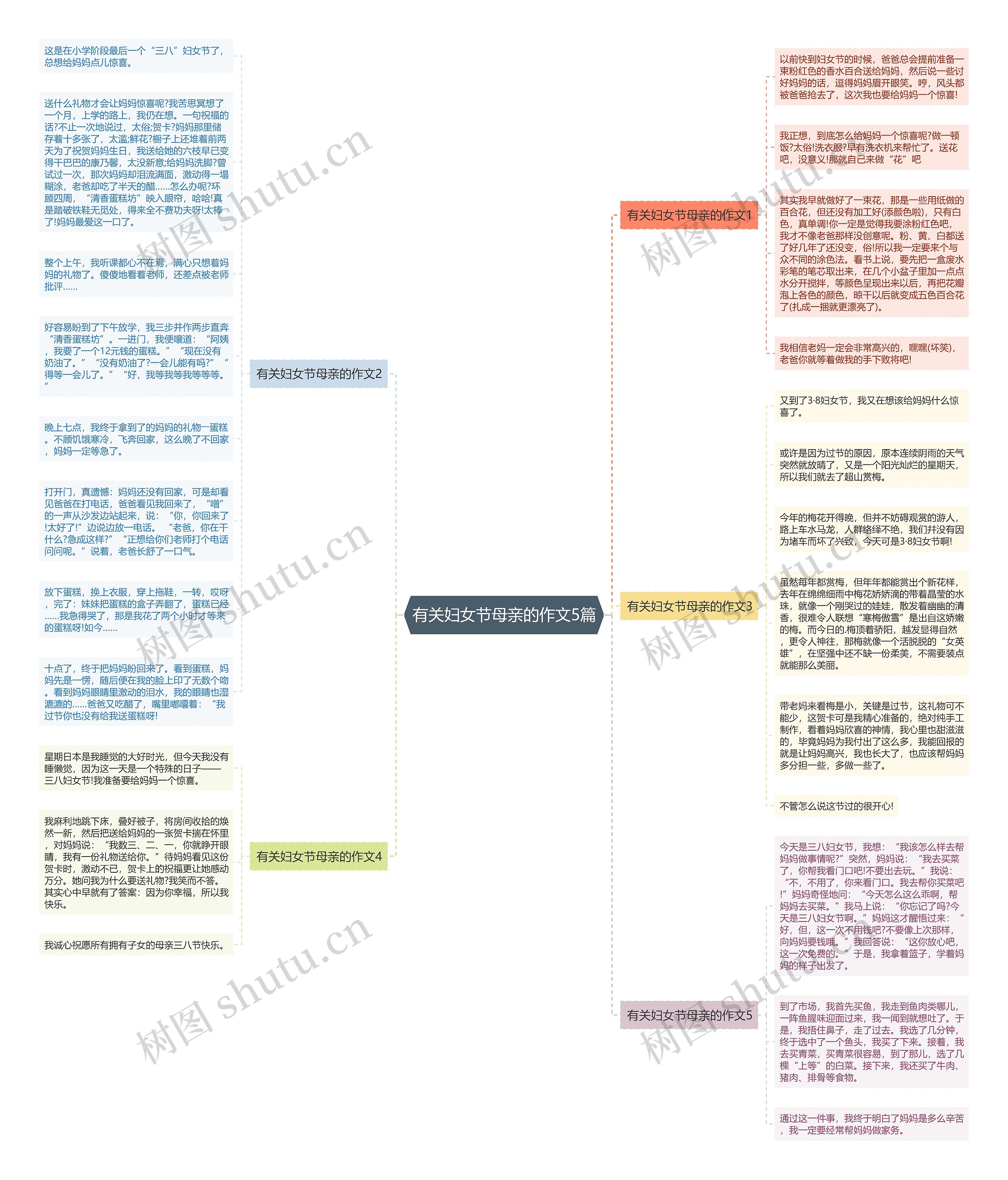 有关妇女节母亲的作文5篇思维导图