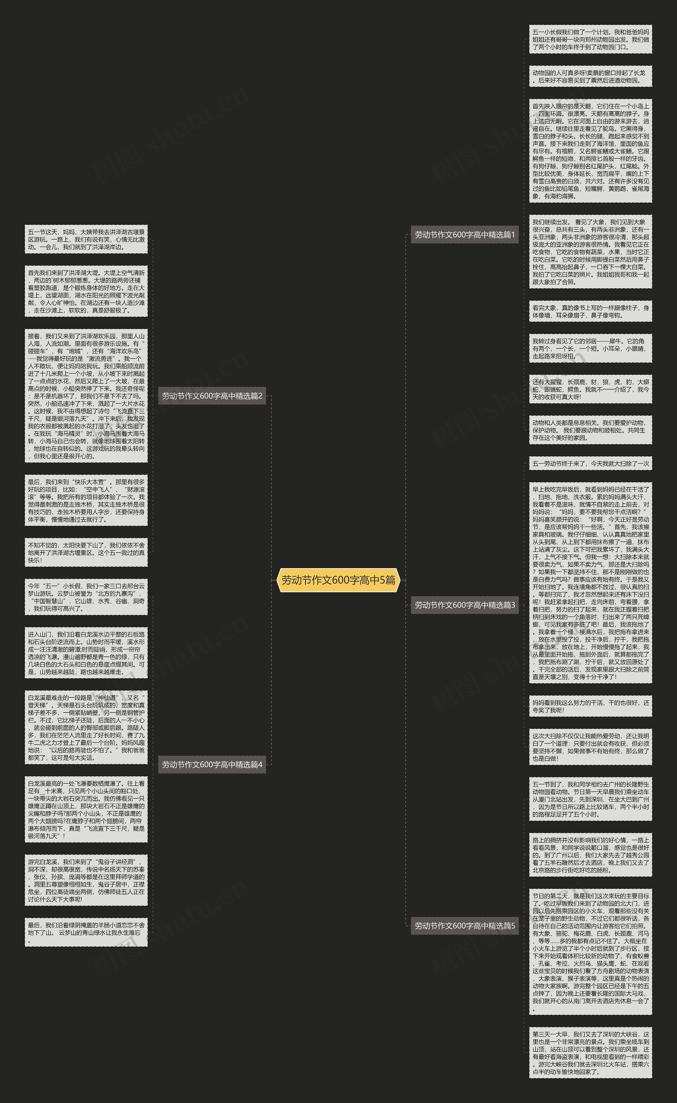 劳动节作文600字高中5篇思维导图