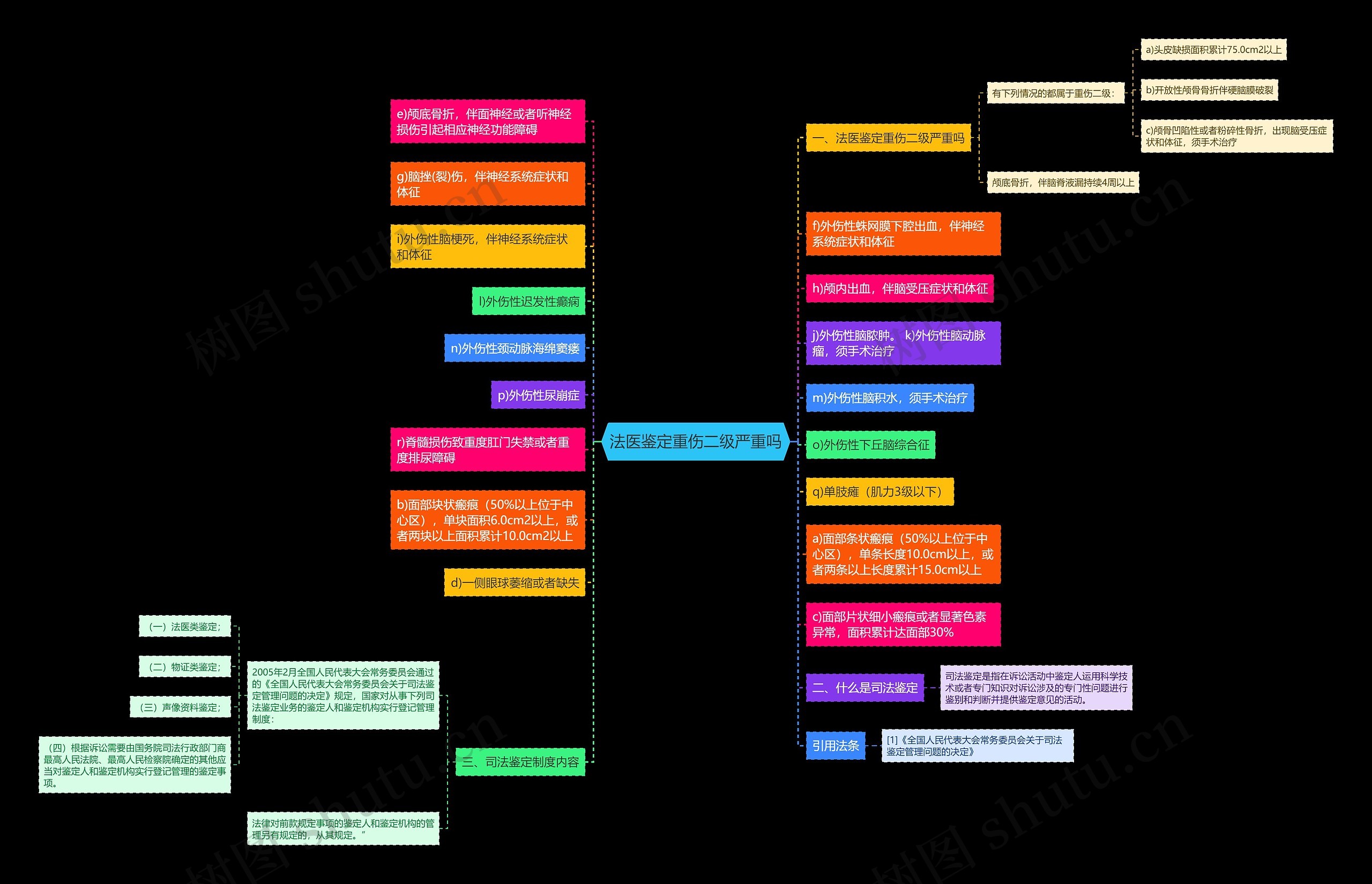 法医鉴定重伤二级严重吗思维导图
