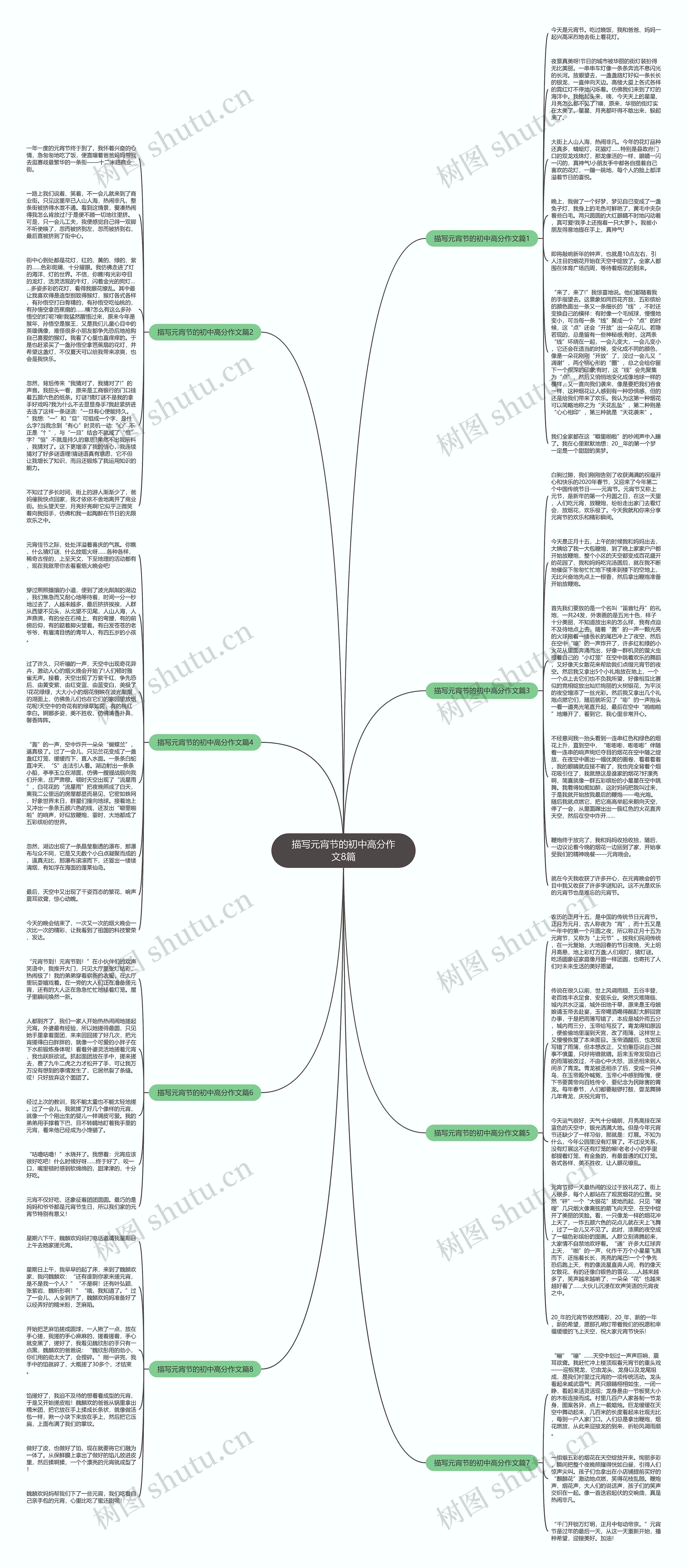 描写元宵节的初中高分作文8篇思维导图