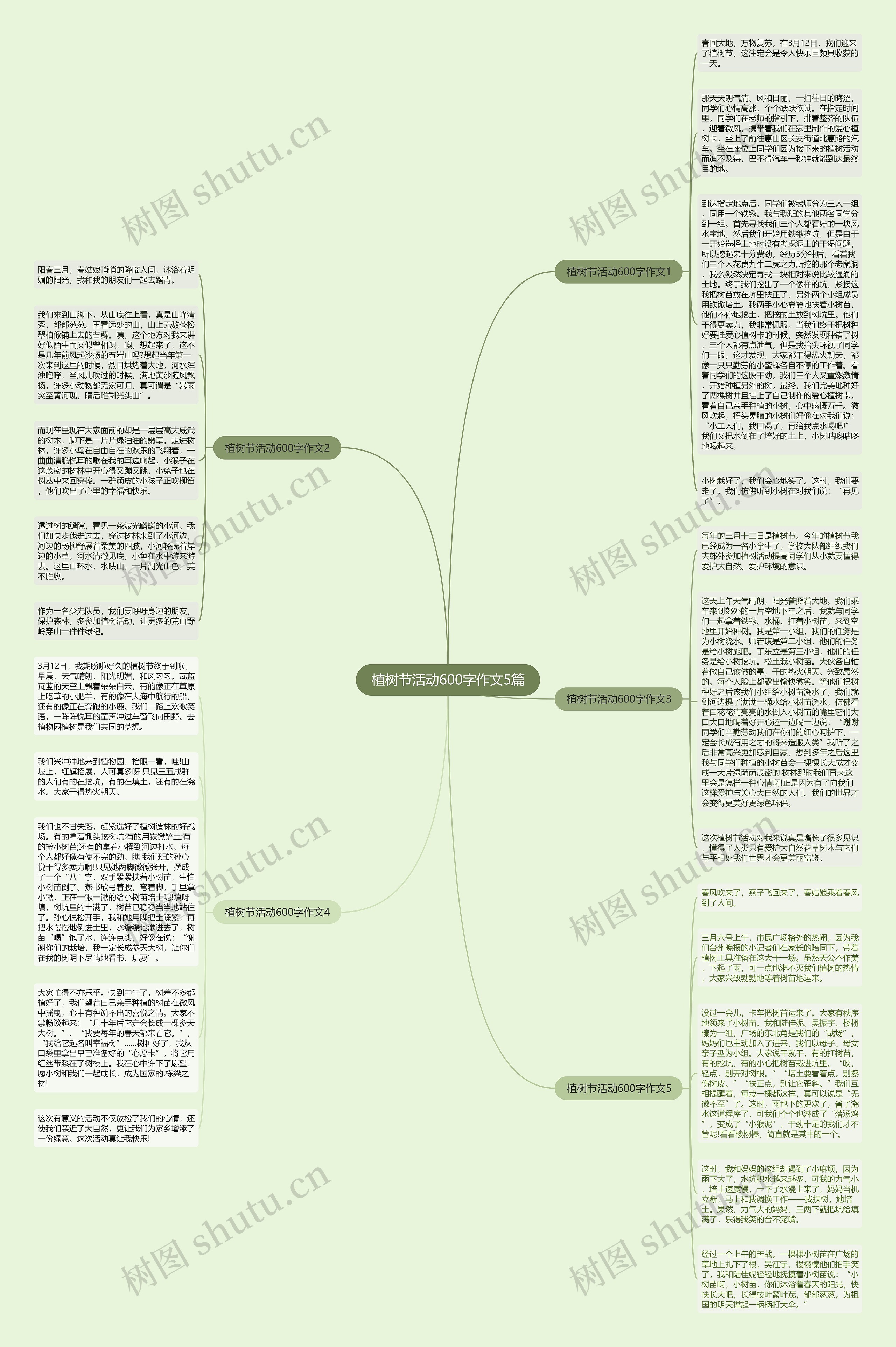 植树节活动600字作文5篇思维导图