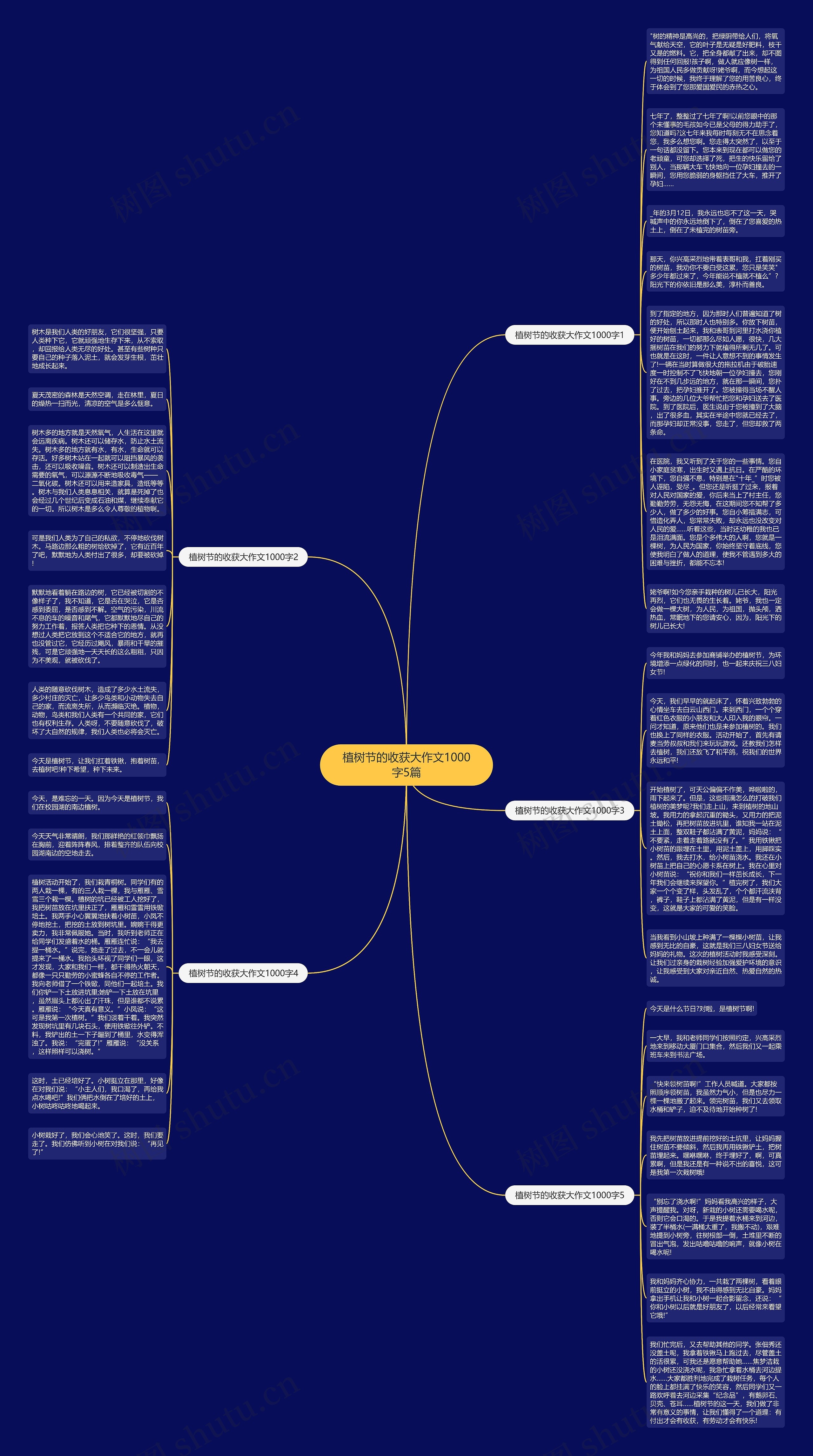 植树节的收获大作文1000字5篇思维导图
