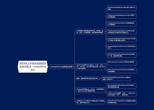 2023年上半年英语四级语法考点复习：almost与nearly