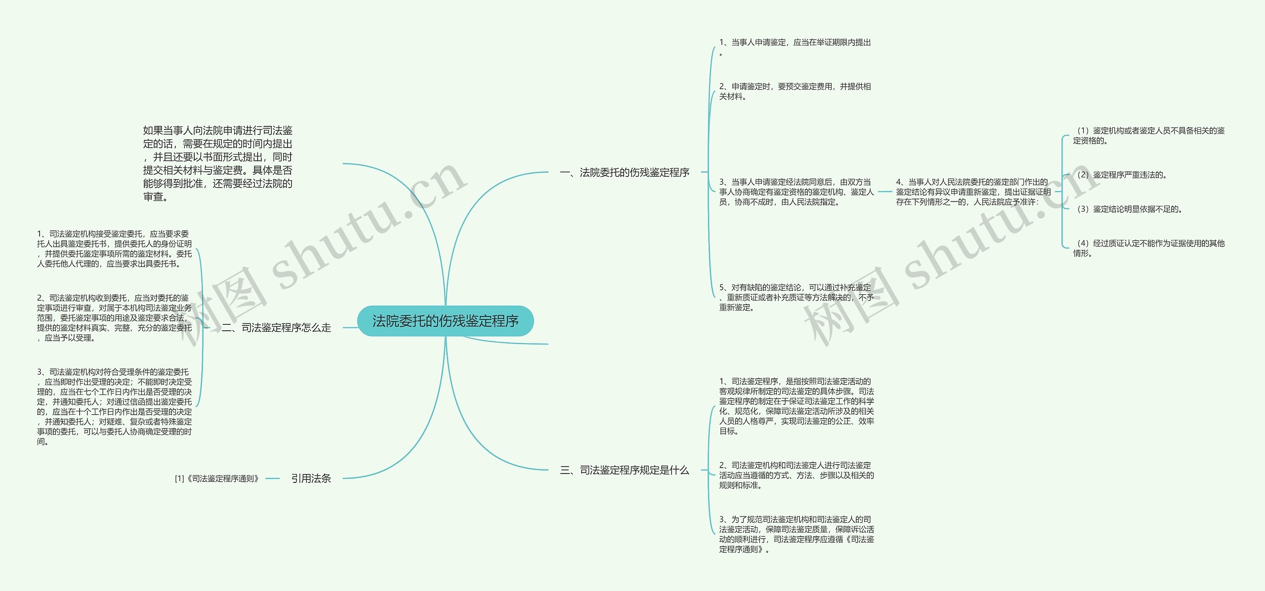 法院委托的伤残鉴定程序思维导图