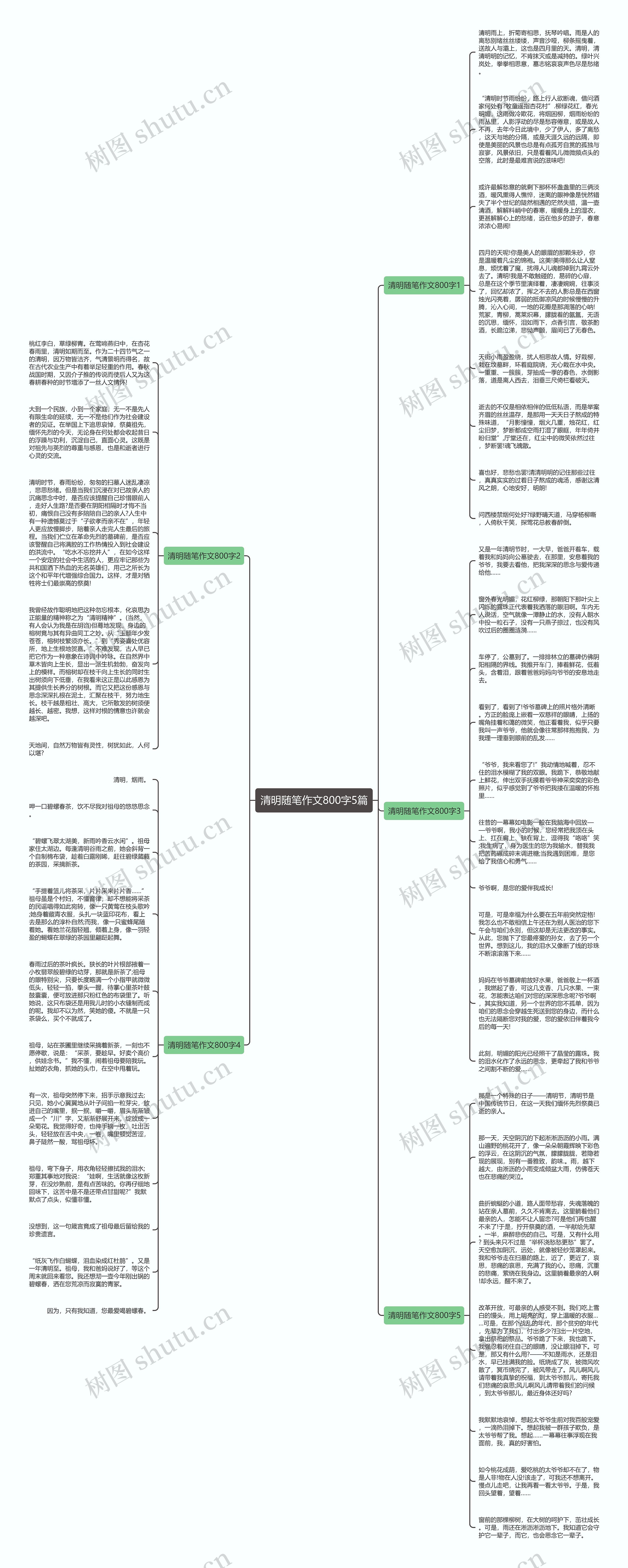 清明随笔作文800字5篇思维导图