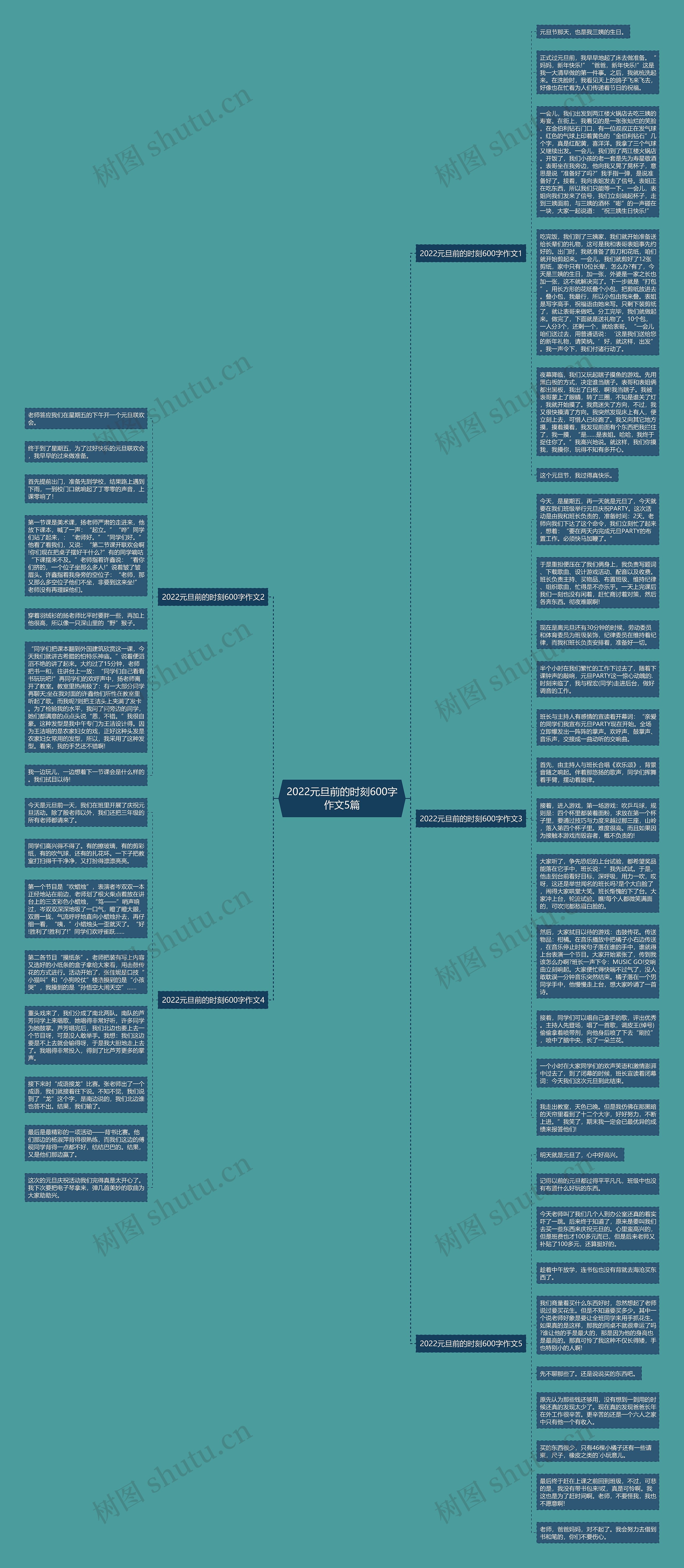 2022元旦前的时刻600字作文5篇思维导图