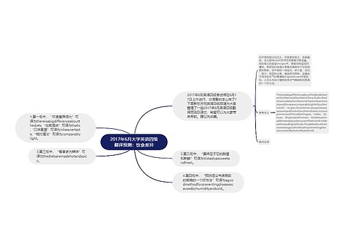 2017年6月大学英语四级翻译预测：饮食差异