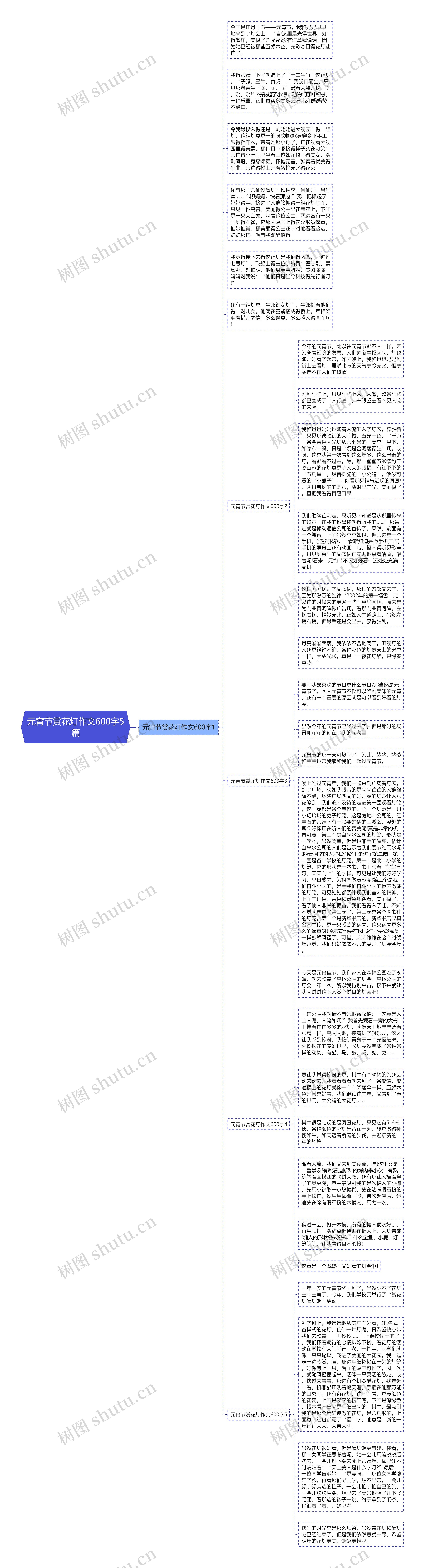 元宵节赏花灯作文600字5篇思维导图