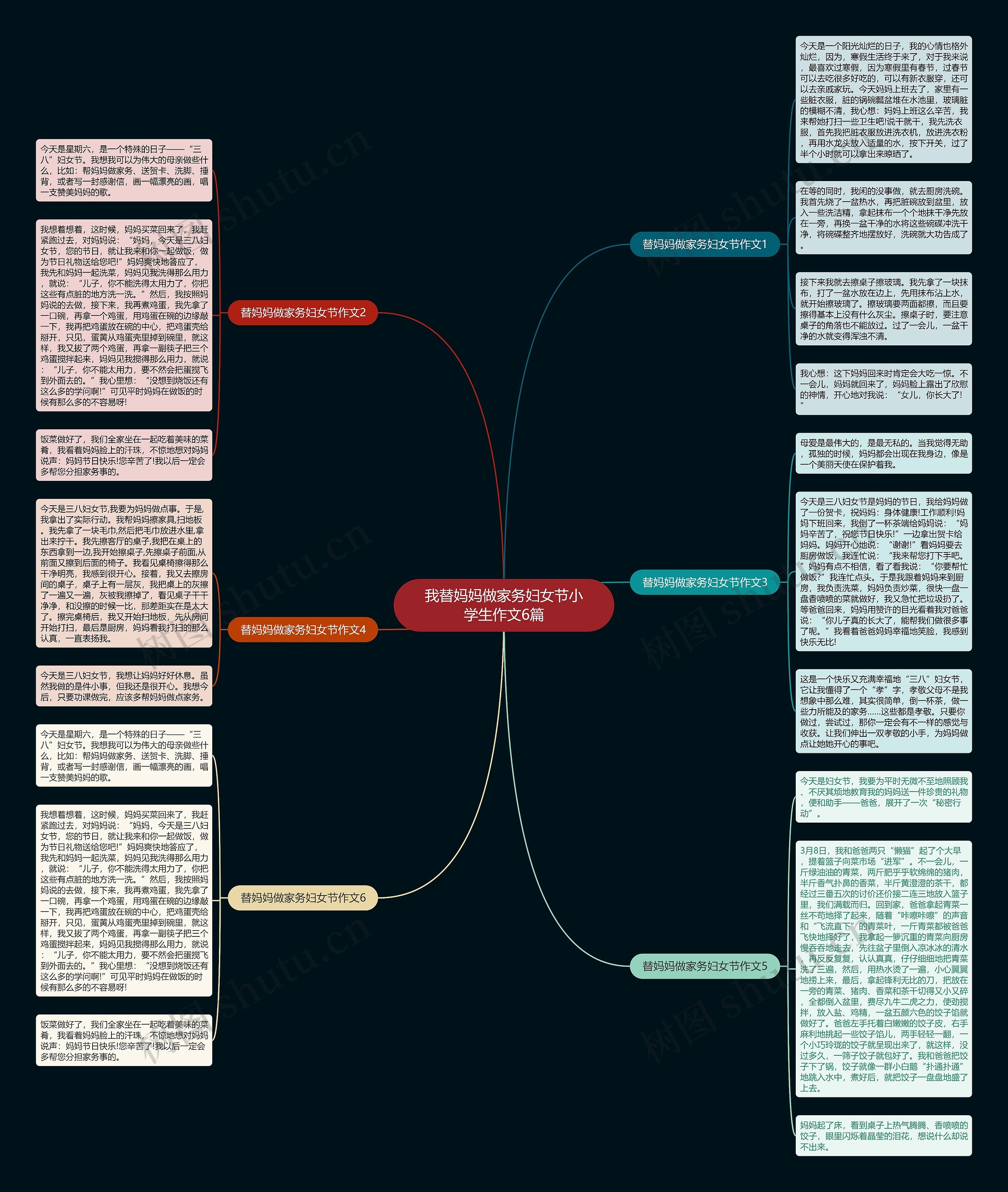 我替妈妈做家务妇女节小学生作文6篇思维导图
