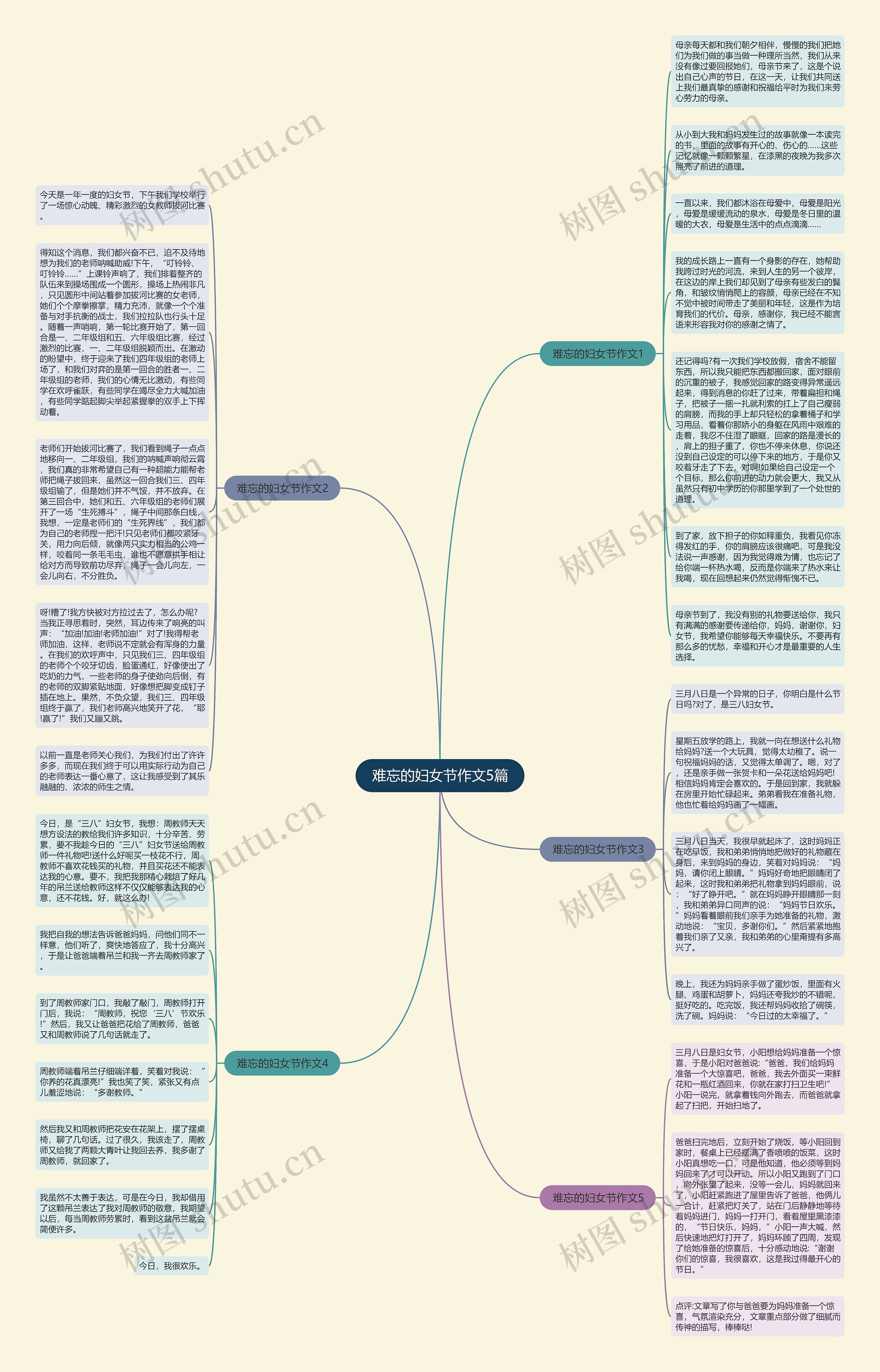 难忘的妇女节作文5篇思维导图