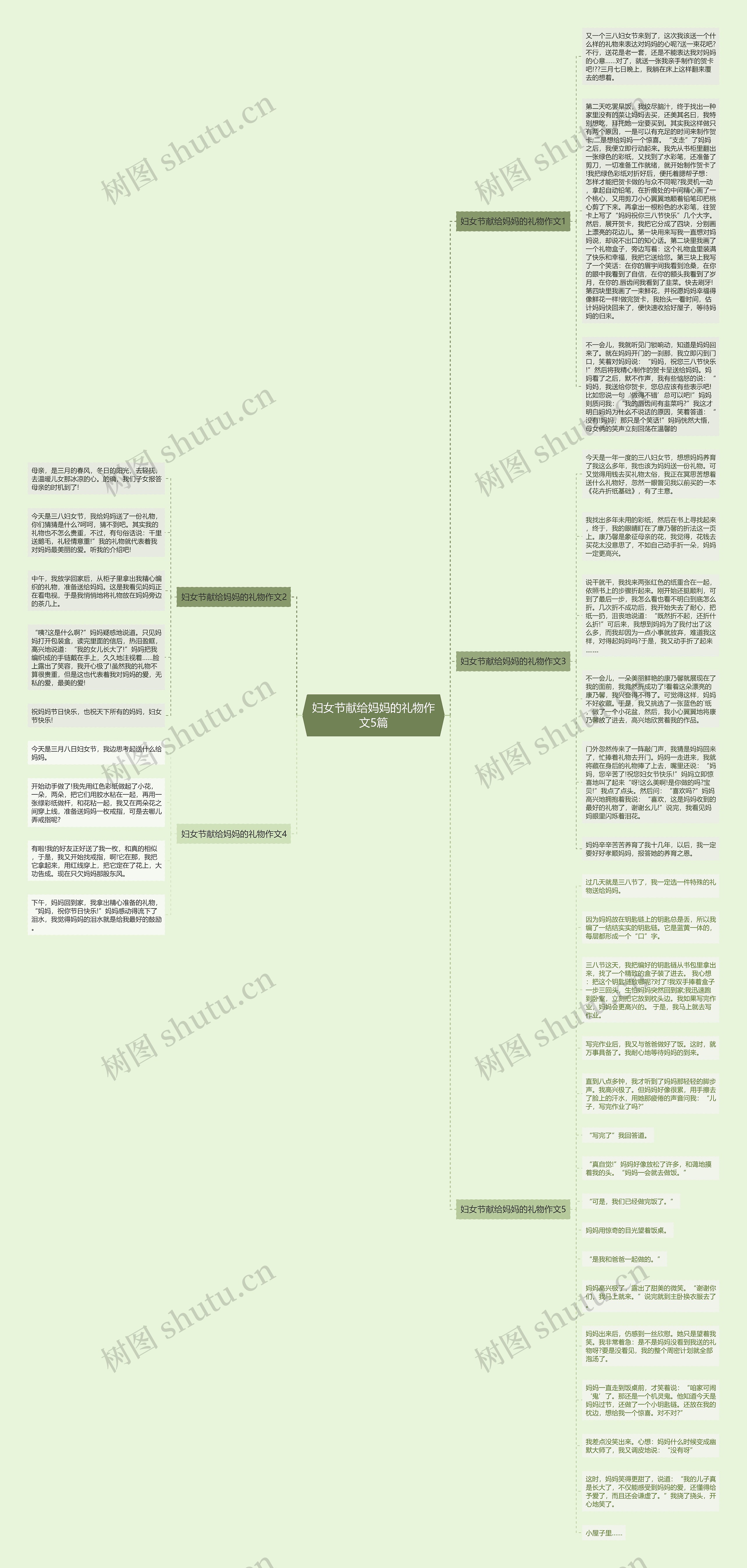 妇女节献给妈妈的礼物作文5篇思维导图