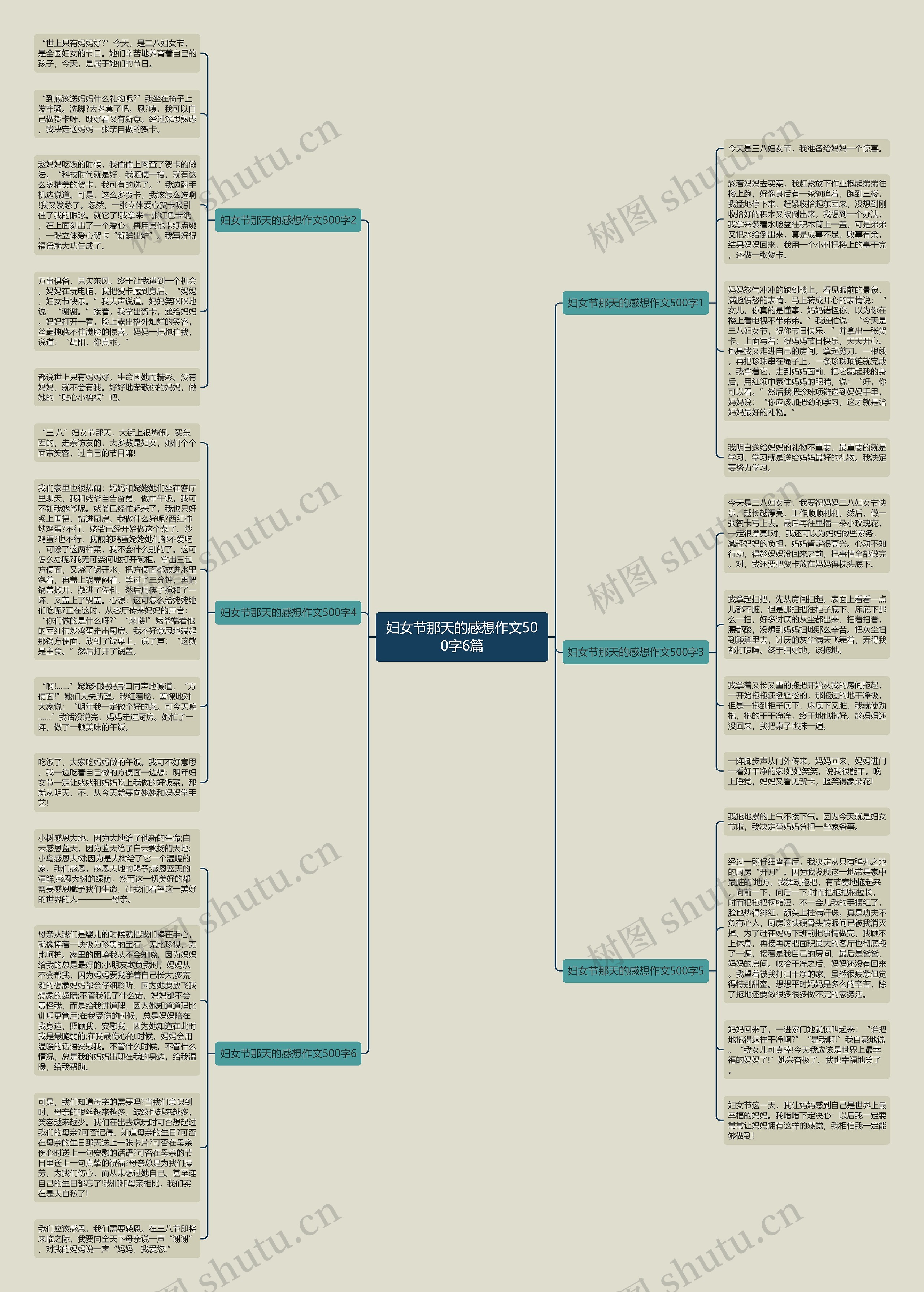 妇女节那天的感想作文500字6篇思维导图