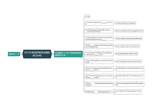 2021年英语四级语法模拟练习(48)