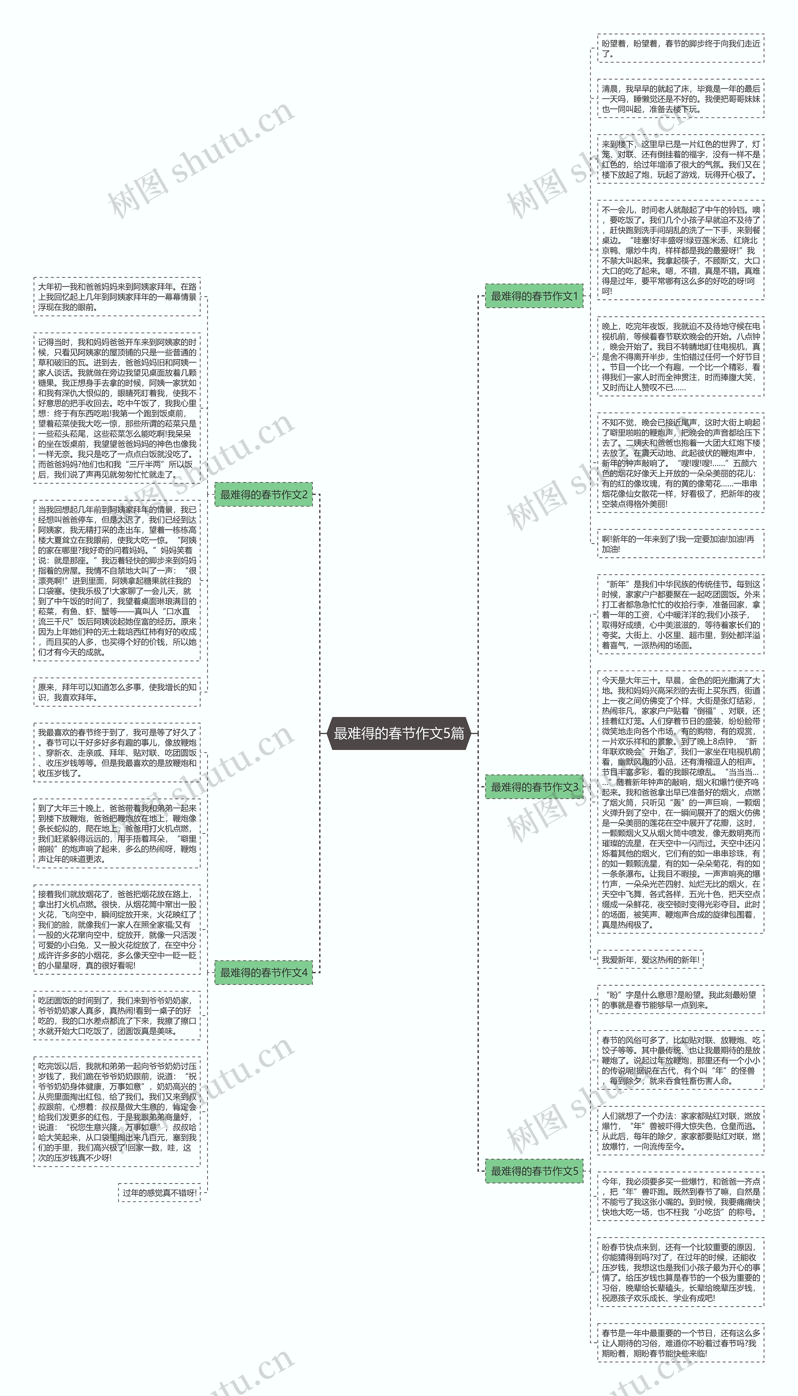 最难得的春节作文5篇思维导图