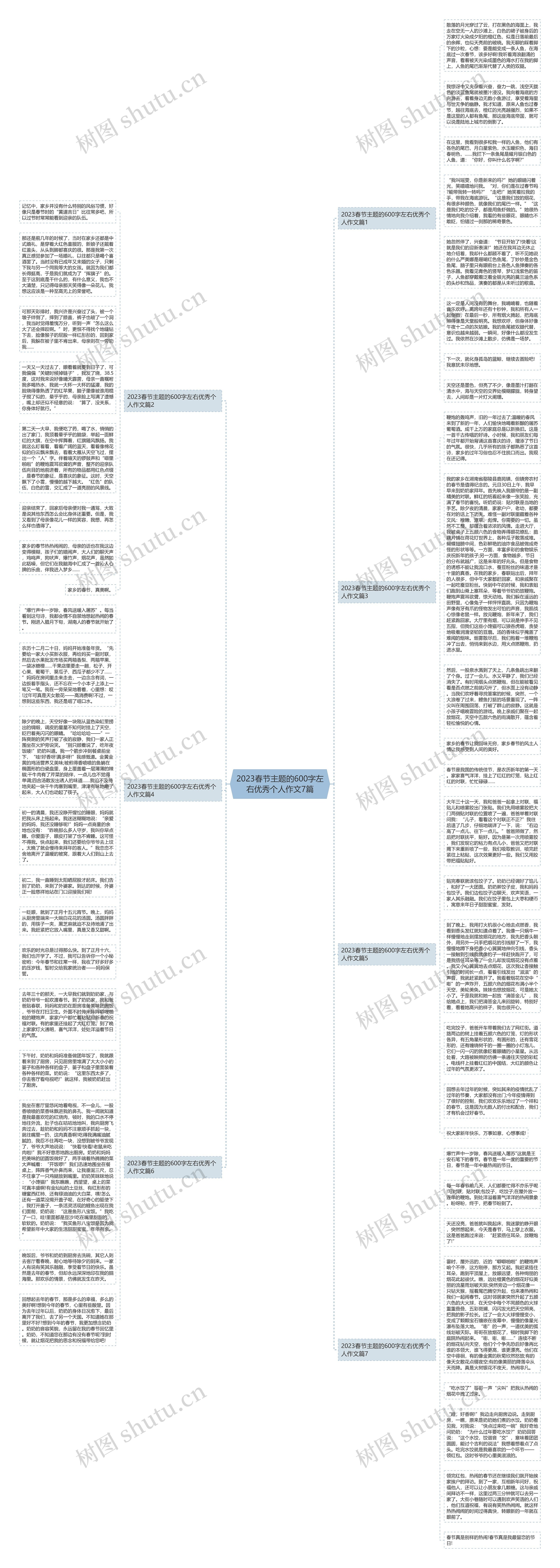 2023春节主题的600字左右优秀个人作文7篇思维导图