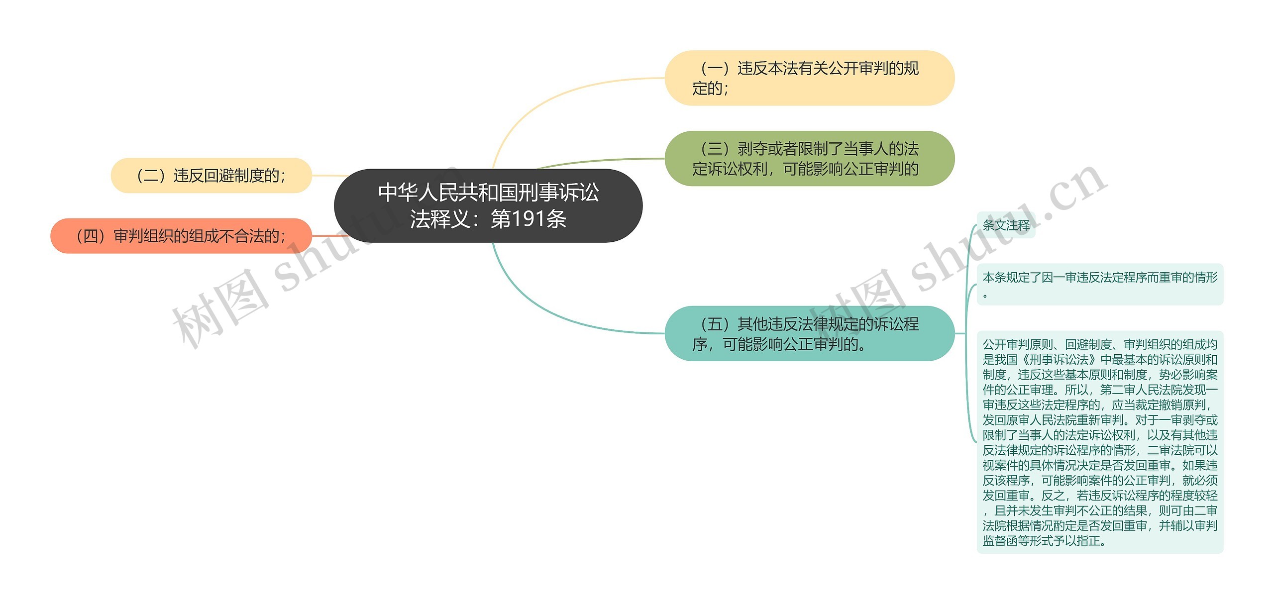 中华人民共和国刑事诉讼法释义：第191条思维导图