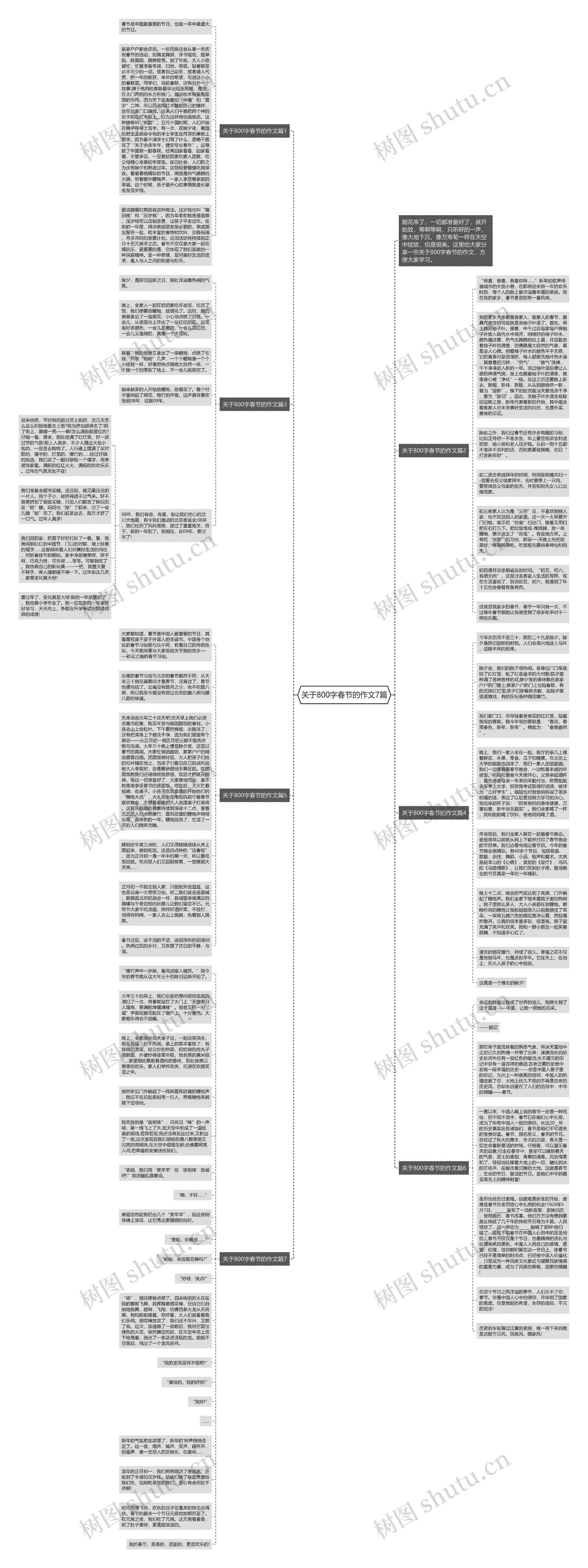 关于800字春节的作文7篇思维导图