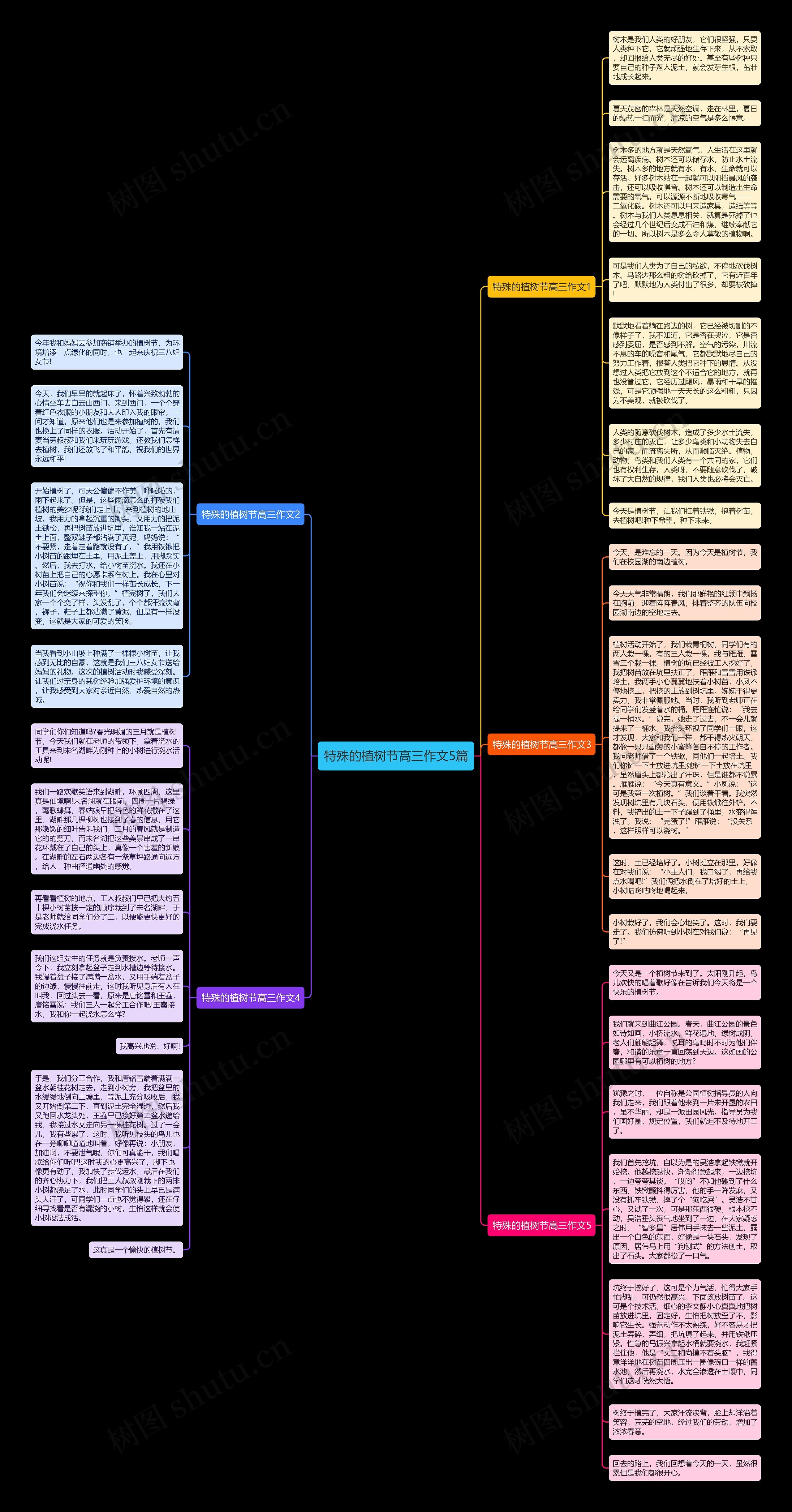 特殊的植树节高三作文5篇思维导图