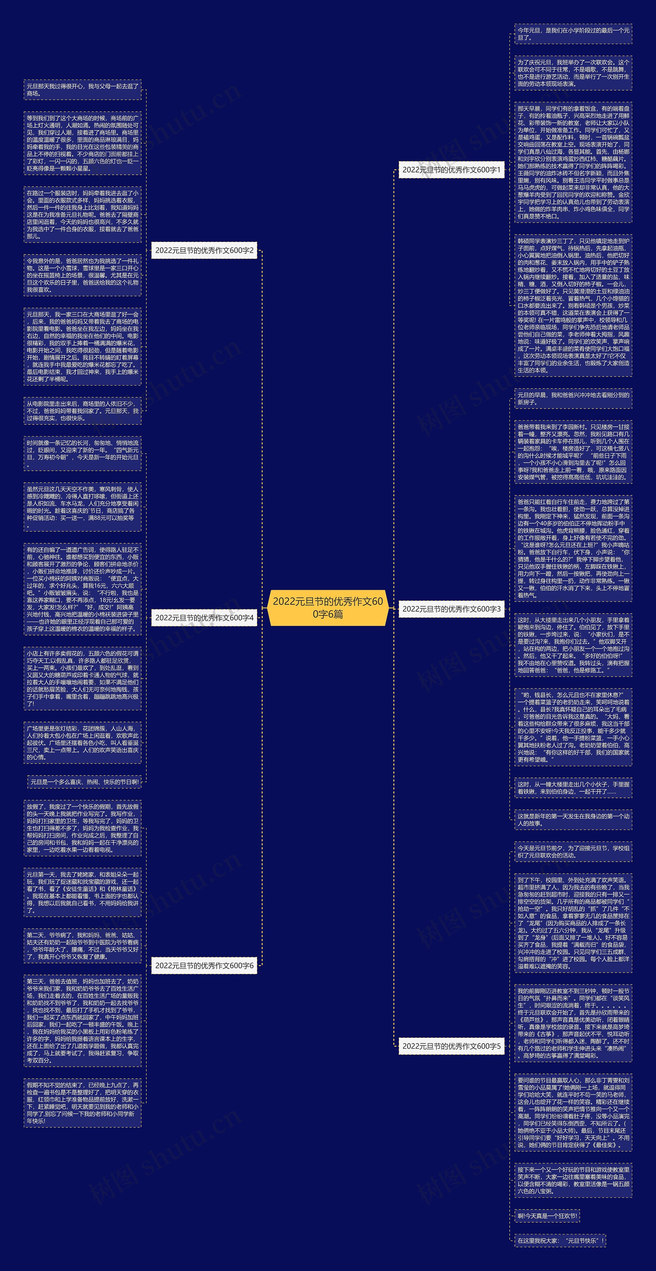 2022元旦节的优秀作文600字6篇思维导图