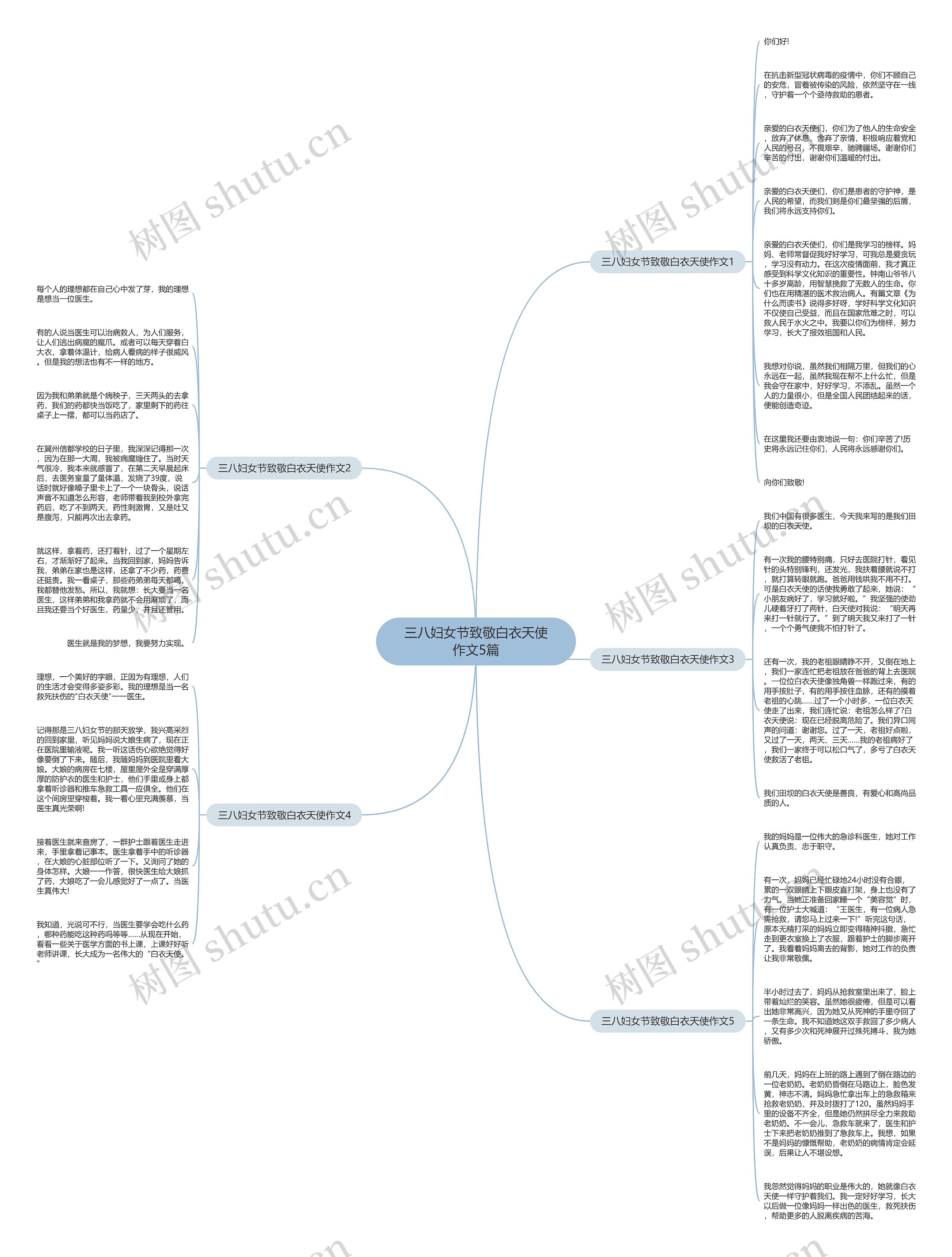 三八妇女节致敬白衣天使作文5篇思维导图