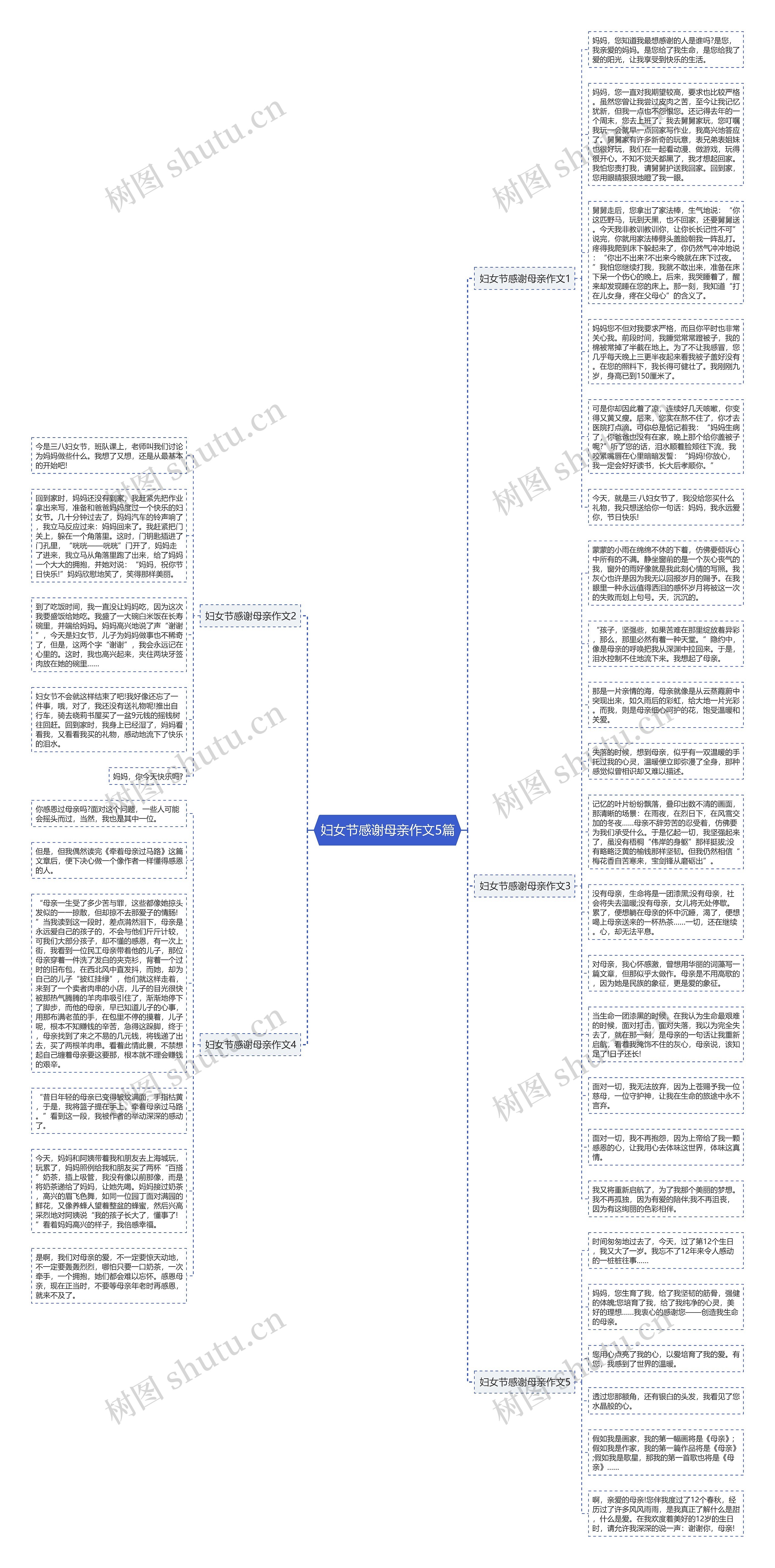 妇女节感谢母亲作文5篇思维导图