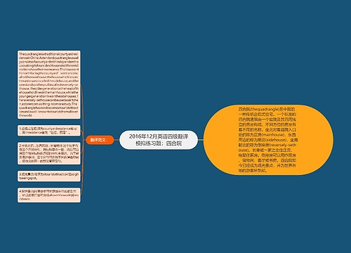 2016年12月英语四级翻译模拟练习题：四合院