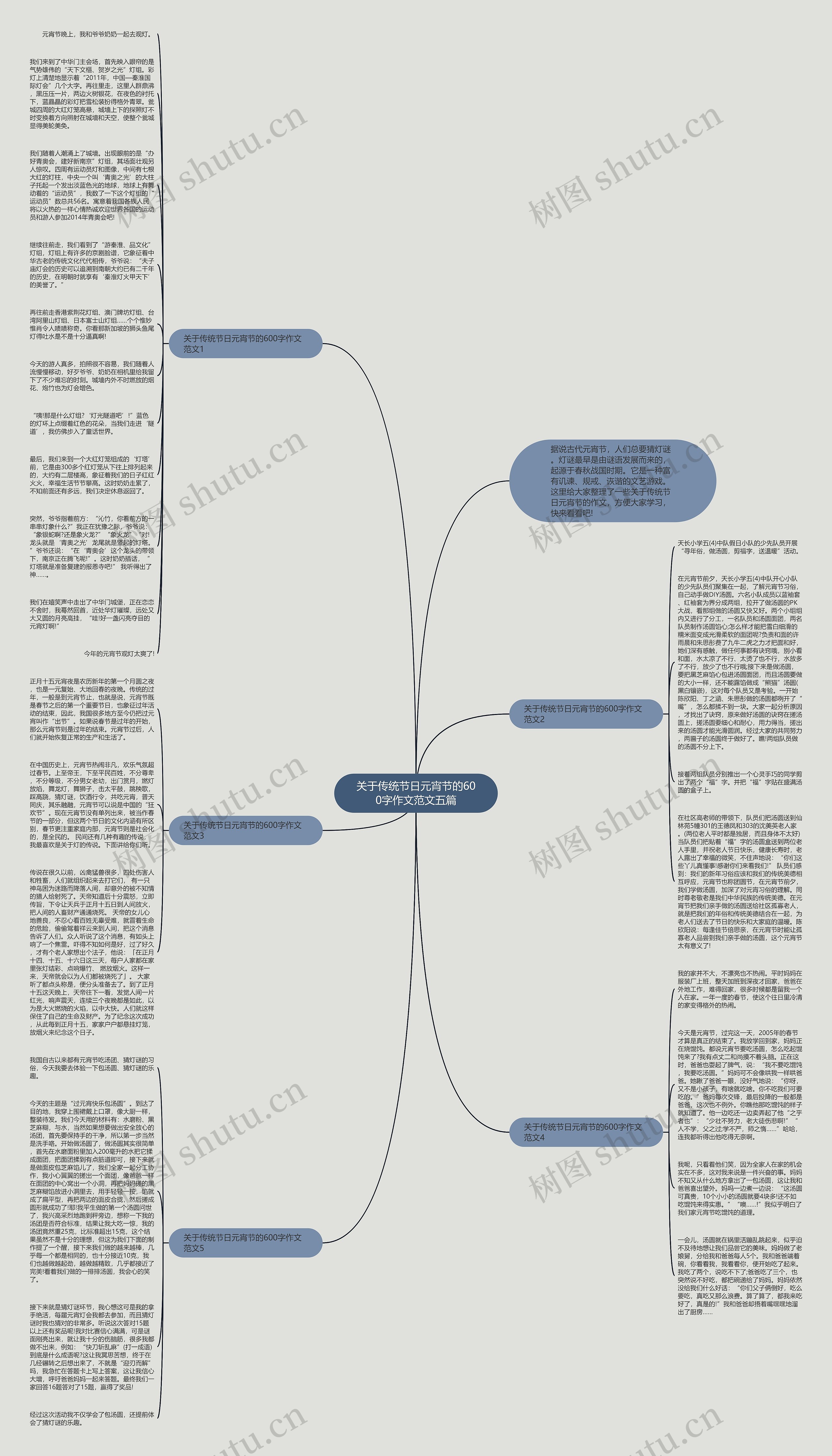 关于传统节日元宵节的600字作文范文五篇思维导图