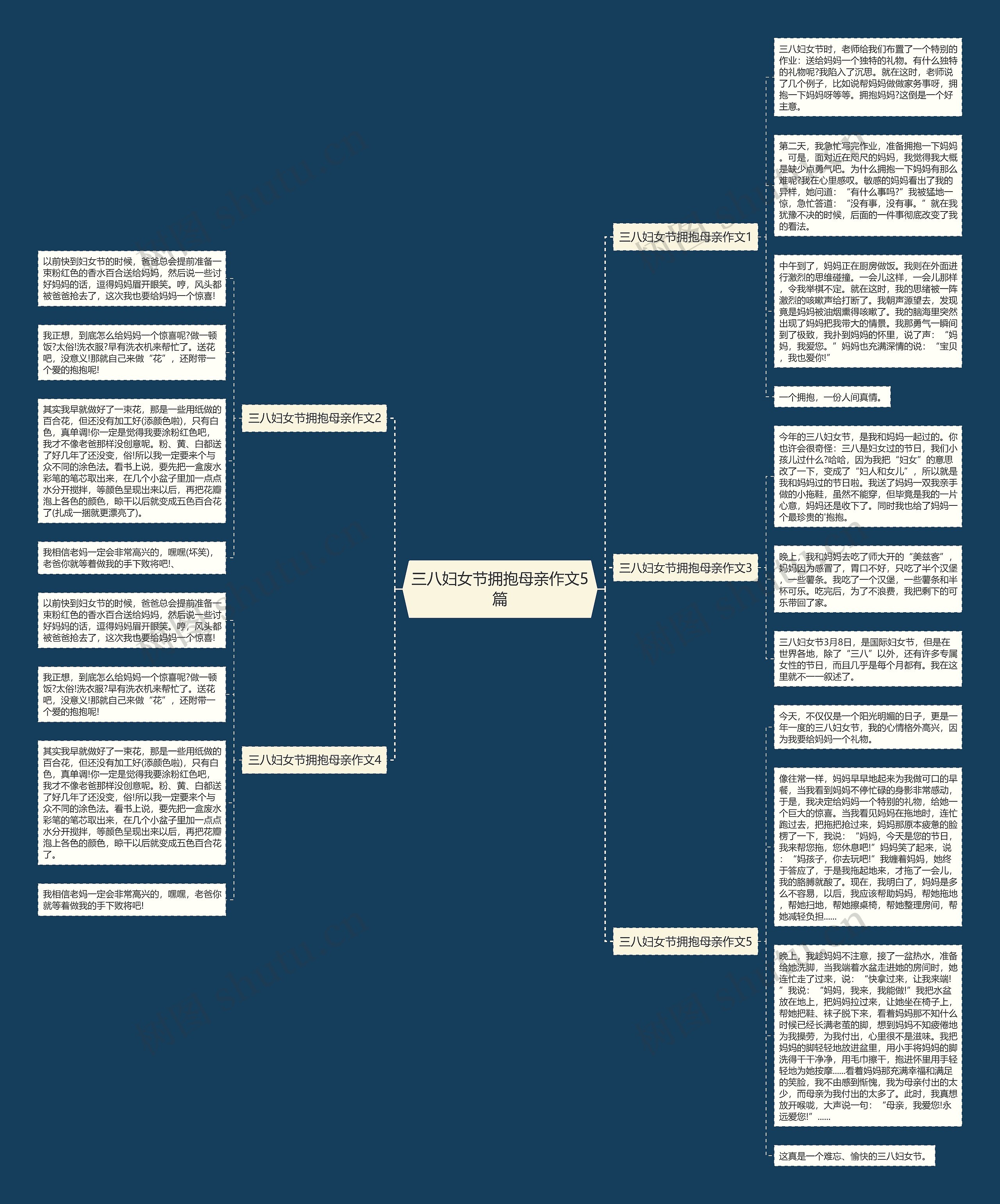 三八妇女节拥抱母亲作文5篇思维导图