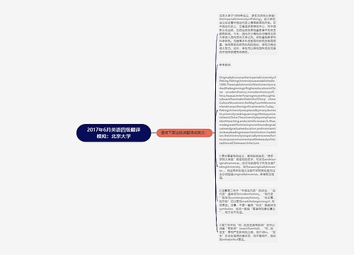 2017年6月英语四级翻译模拟：北京大学