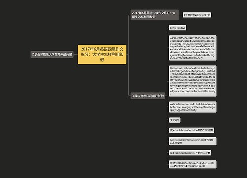 2017年6月英语四级作文练习：大学生怎样利用长假