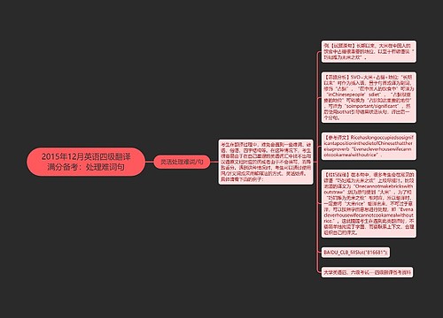 2015年12月英语四级翻译满分备考：处理难词句