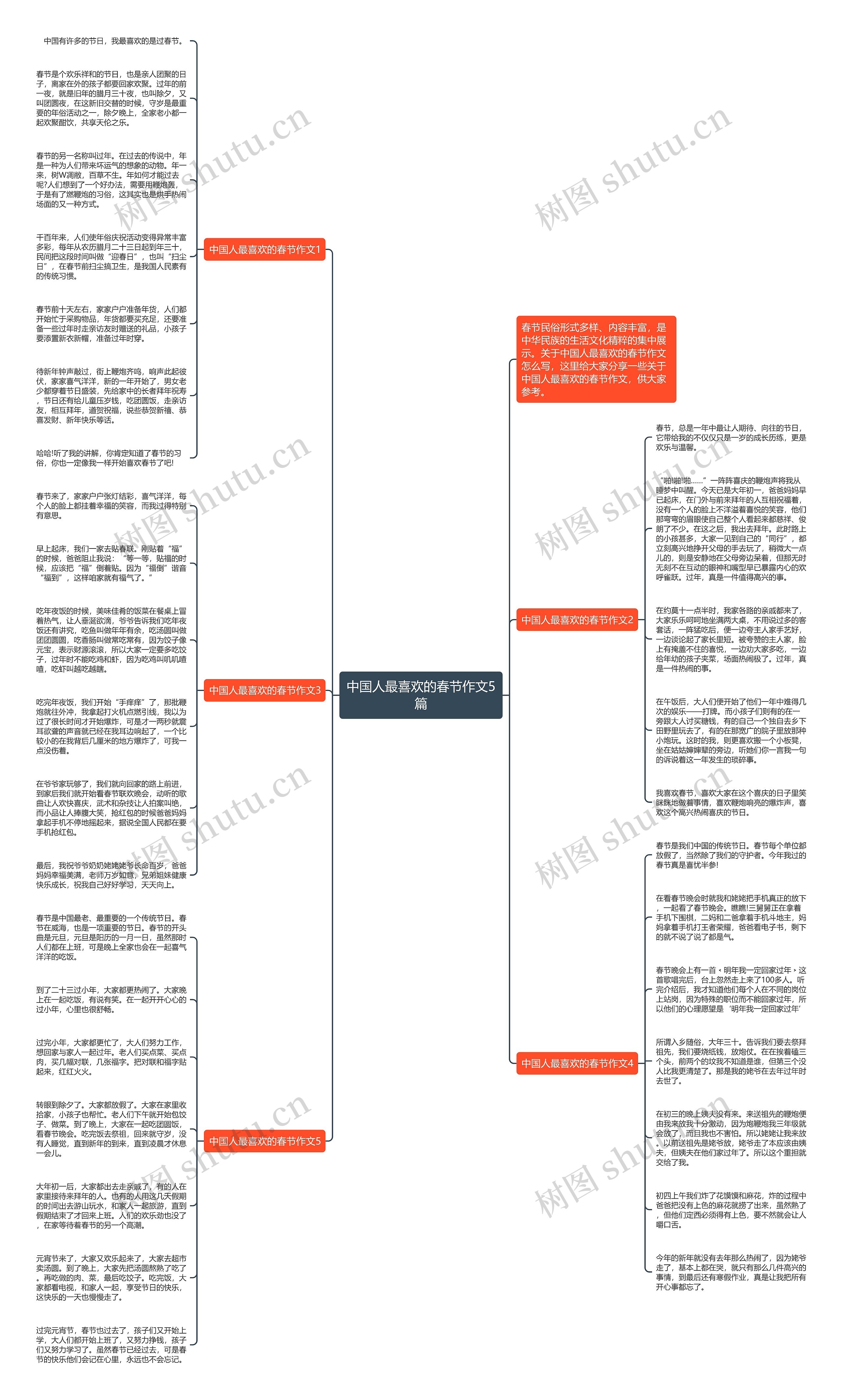中国人最喜欢的春节作文5篇思维导图