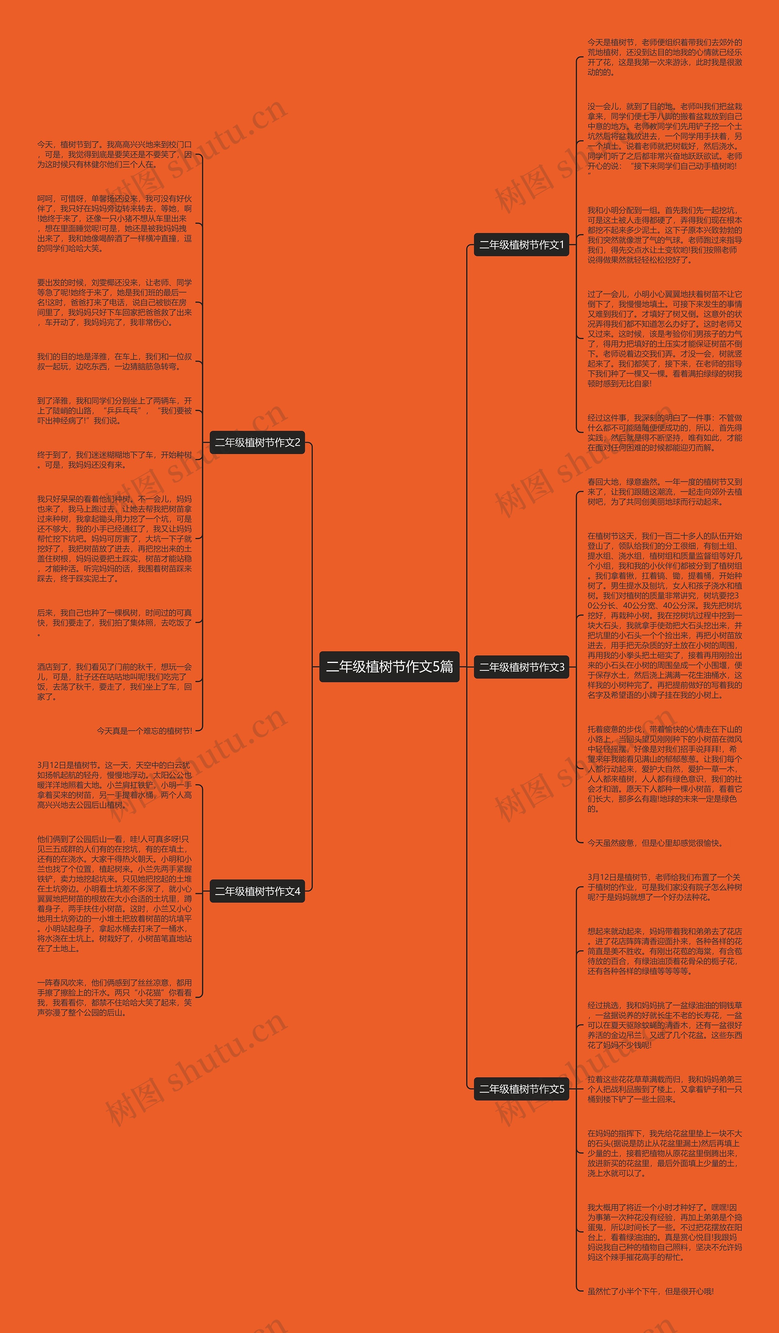 二年级植树节作文5篇思维导图
