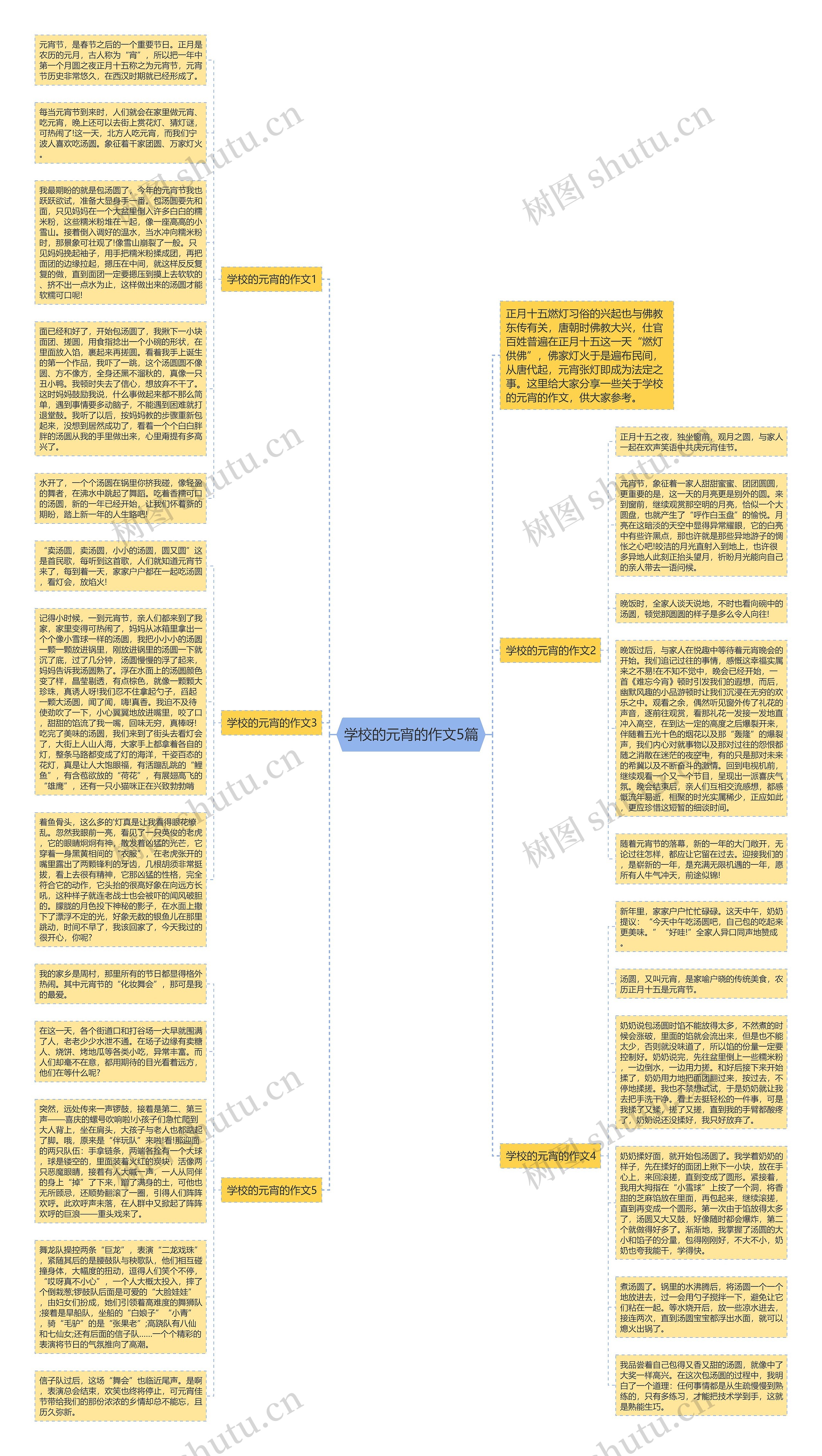 学校的元宵的作文5篇思维导图